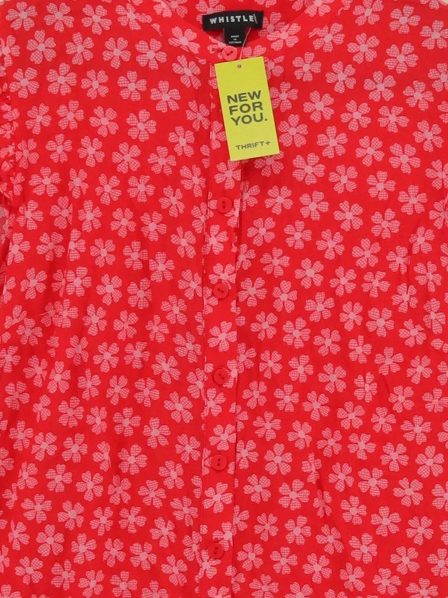 Whistles Women's Shirt UK 10 Red 100% Viscose Basic - Image 3