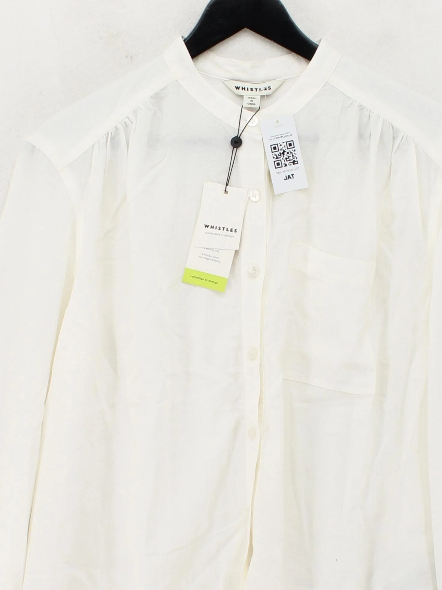 Whistles Women's Shirt UK 10 White Cotton with Viscose Basic New with tags - Image 3