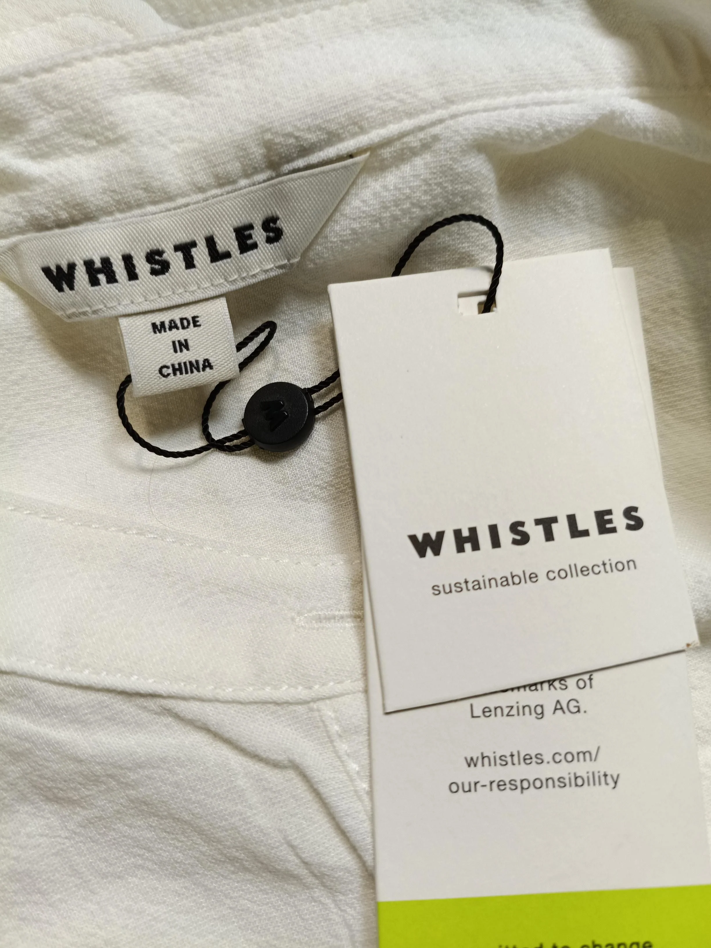 Whistles Women's Shirt UK 10 White Cotton with Viscose Basic New with tags - Image 5