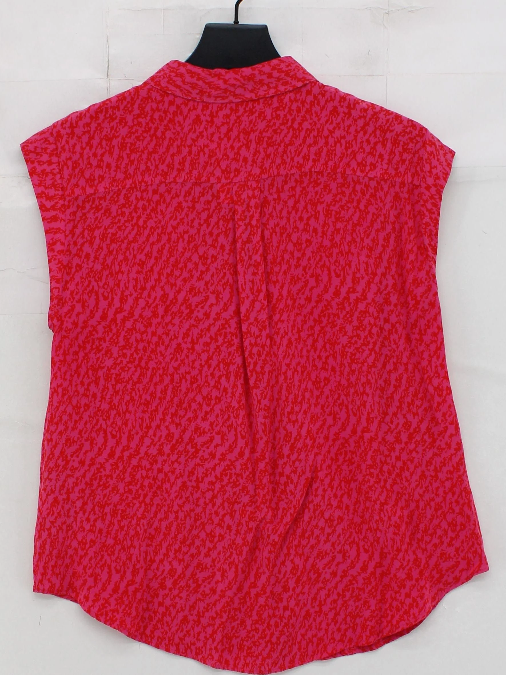 Whistles Women's Shirt UK 12 Pink Viscose with Other Short Sleeve Collared Basic - Image 2