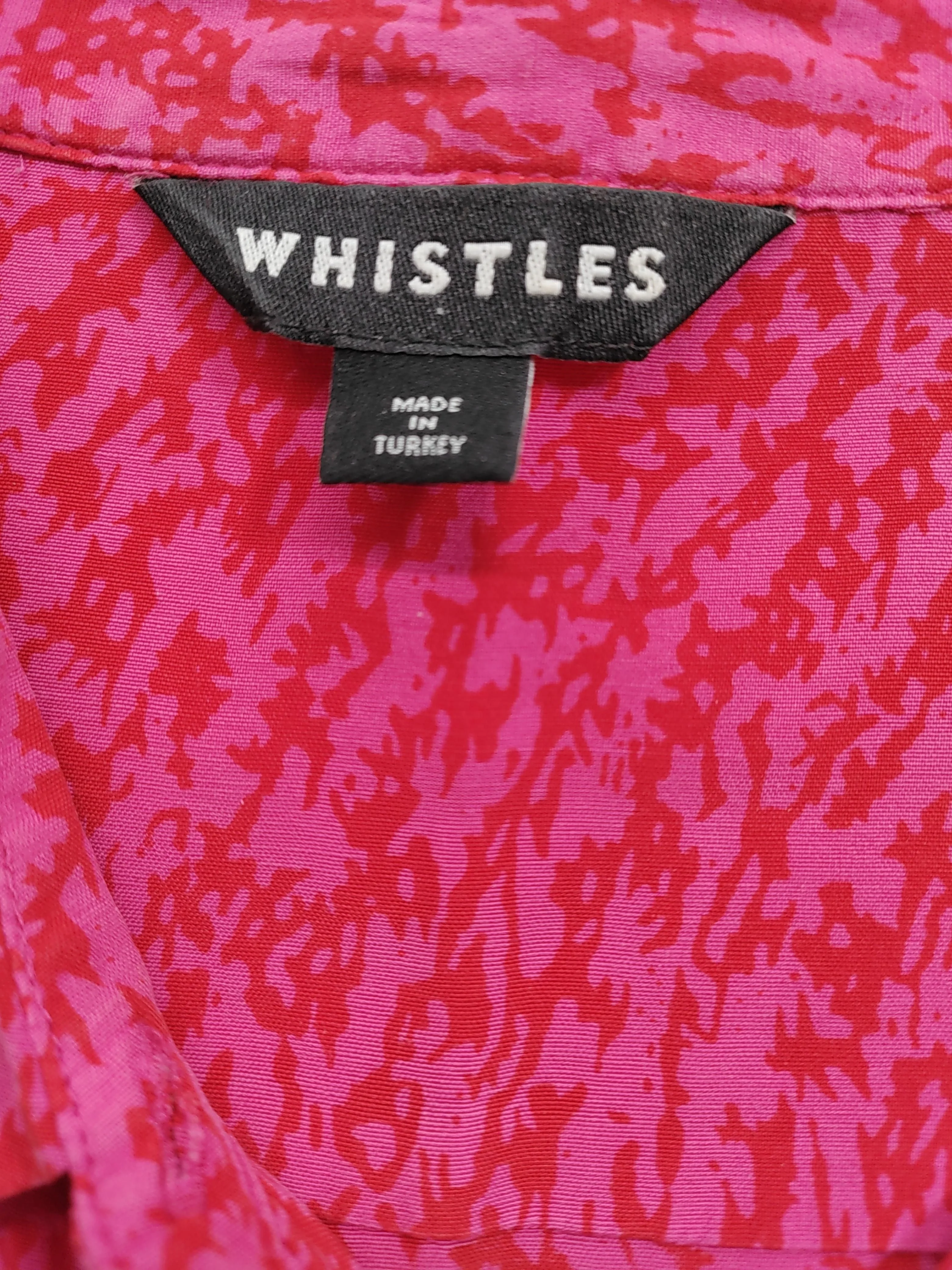 Whistles Women's Shirt UK 12 Pink Viscose with Other Short Sleeve Collared Basic - Image 5