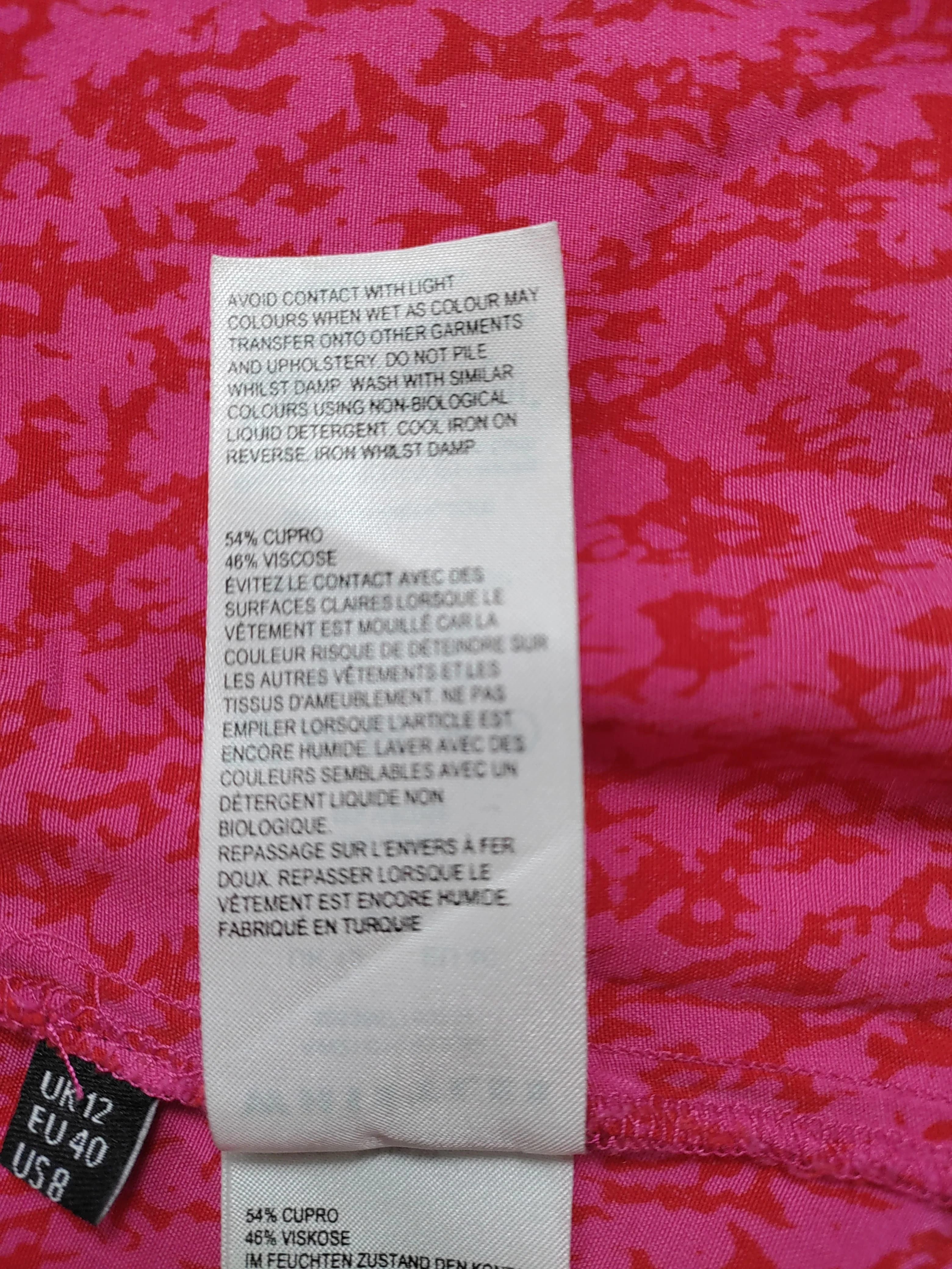 Whistles Women's Shirt UK 12 Pink Viscose with Other Short Sleeve Collared Basic - Image 6