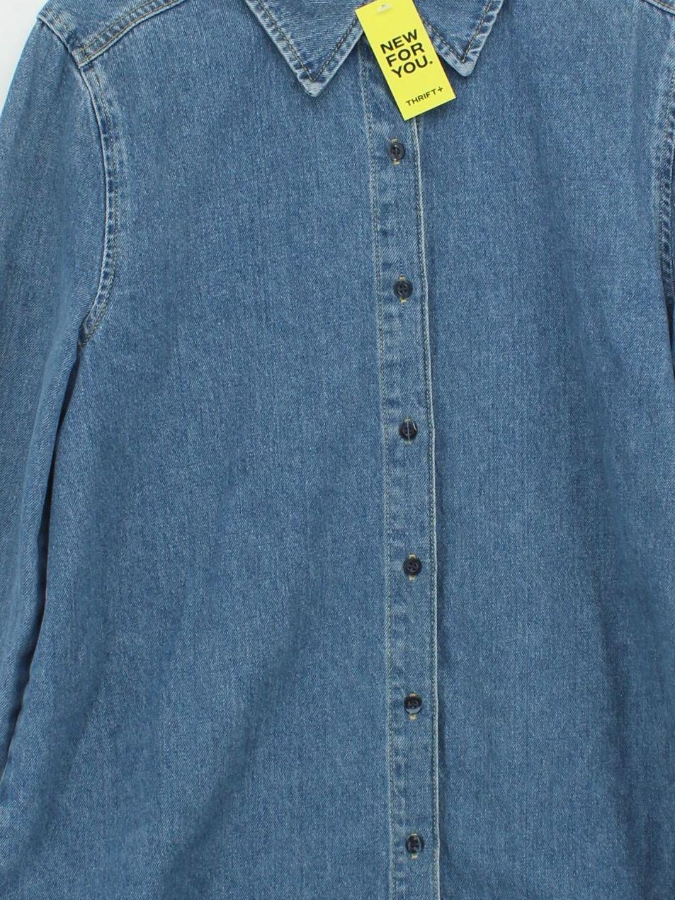 Whistles Women's Shirt UK 14 Blue 100% Cotton Long Sleeve Collared Basic - Image 3