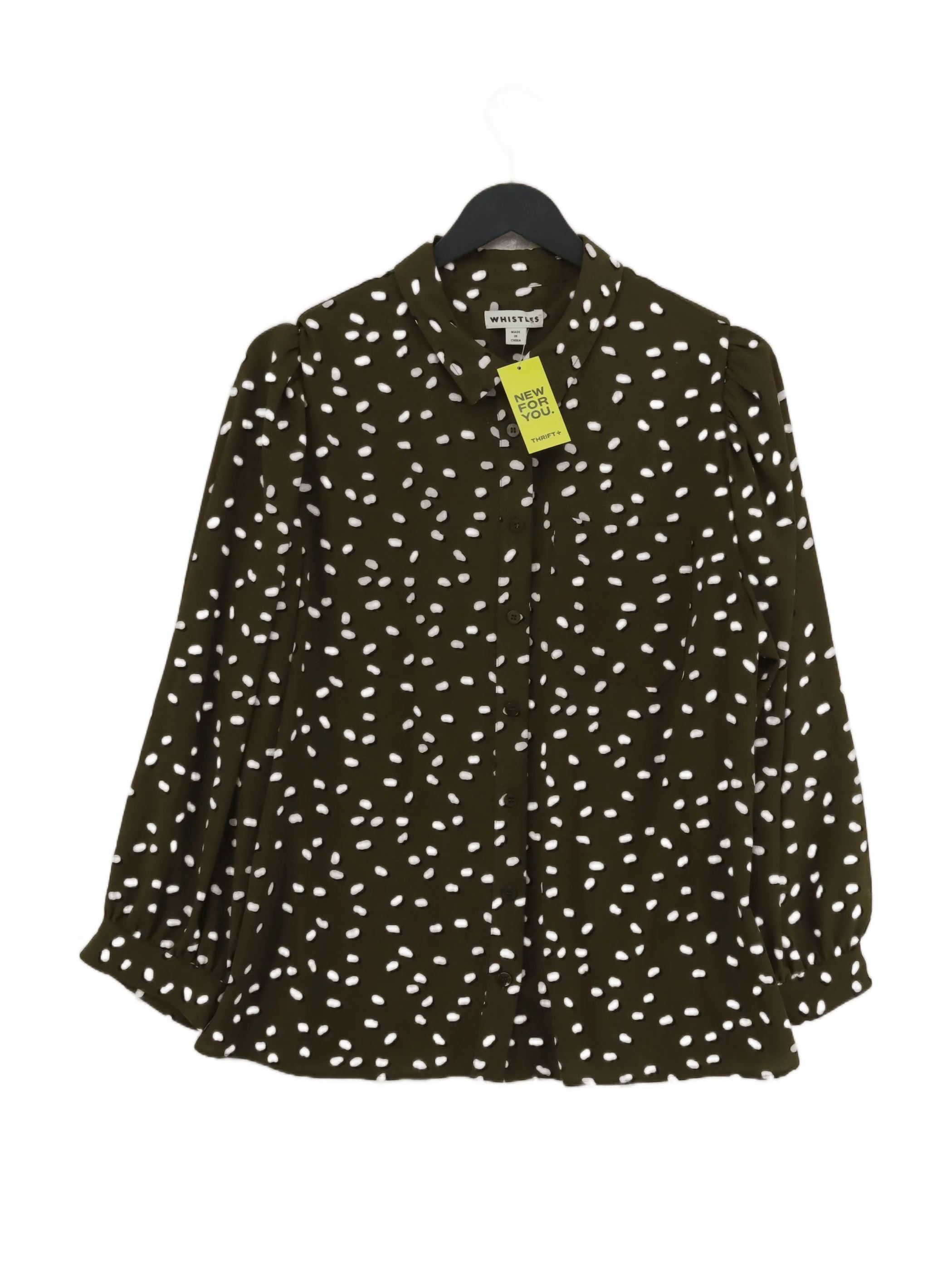 Whistles Women's Shirt UK 14 Green Polyester with Elastane Basic
