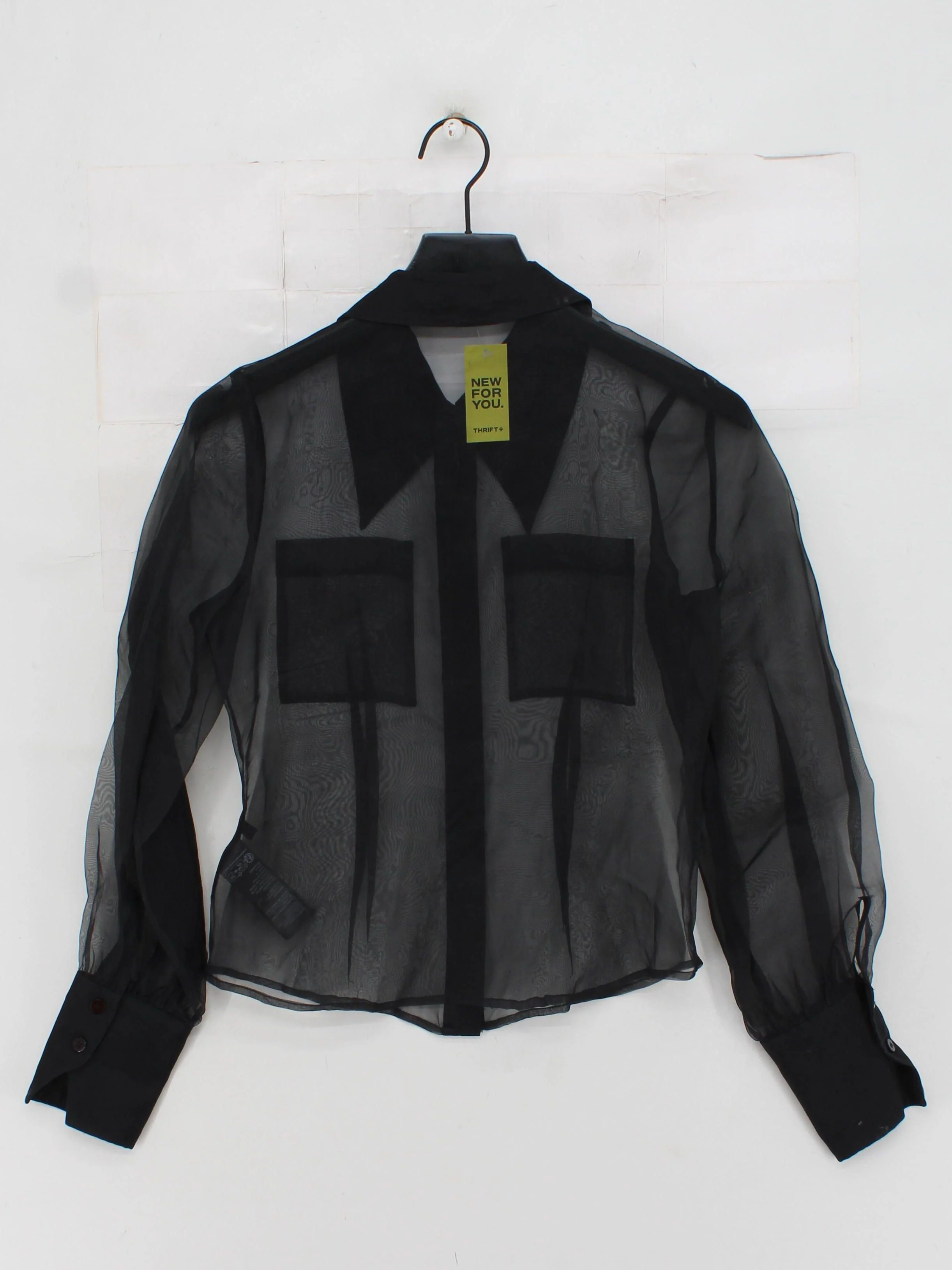 Whistles Women's Shirt UK 8 Black 100% Silk Long Sleeve Collared Basic - Image 2