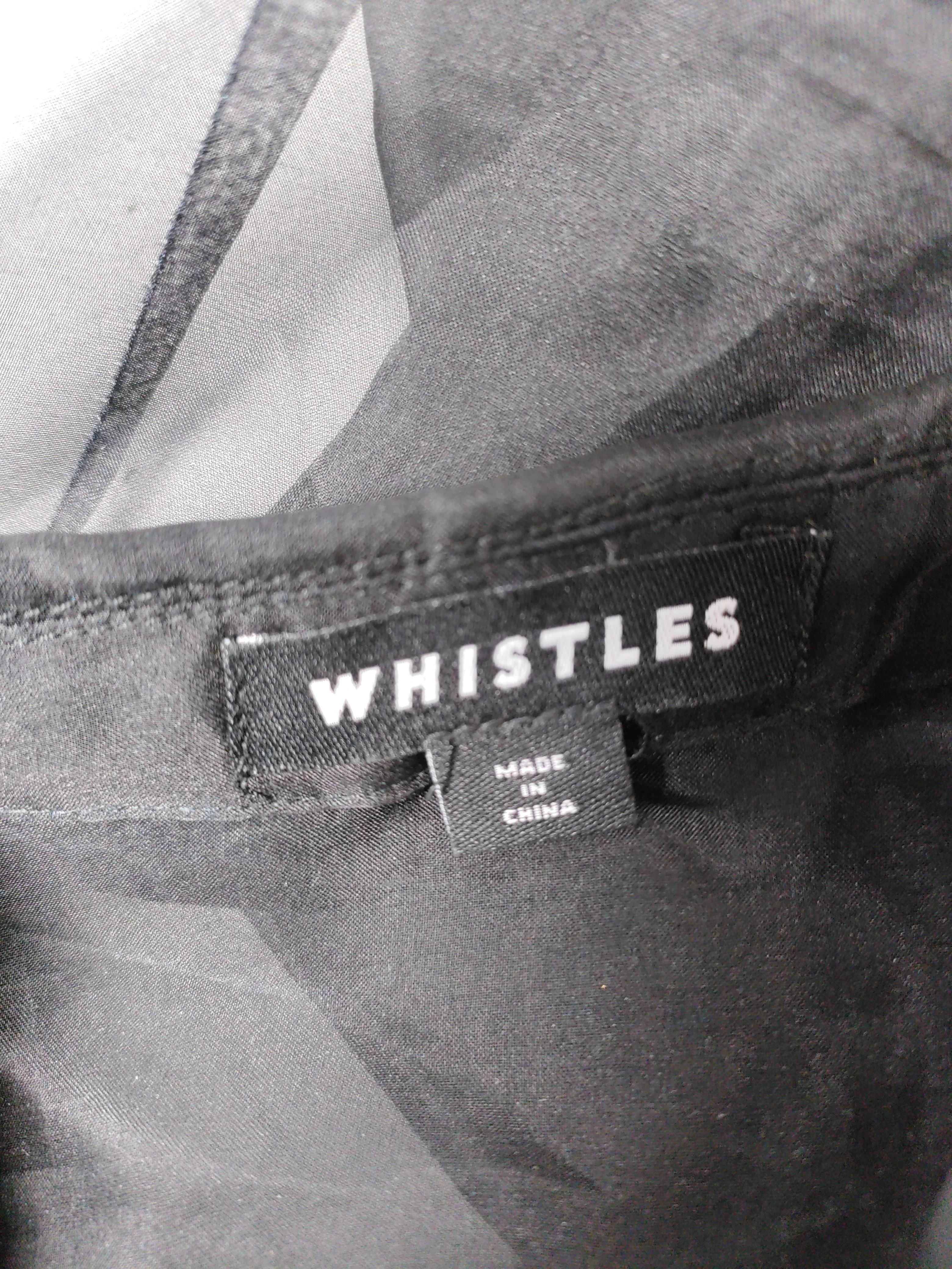 Whistles Women's Shirt UK 8 Black 100% Silk Long Sleeve Collared Basic - Image 5