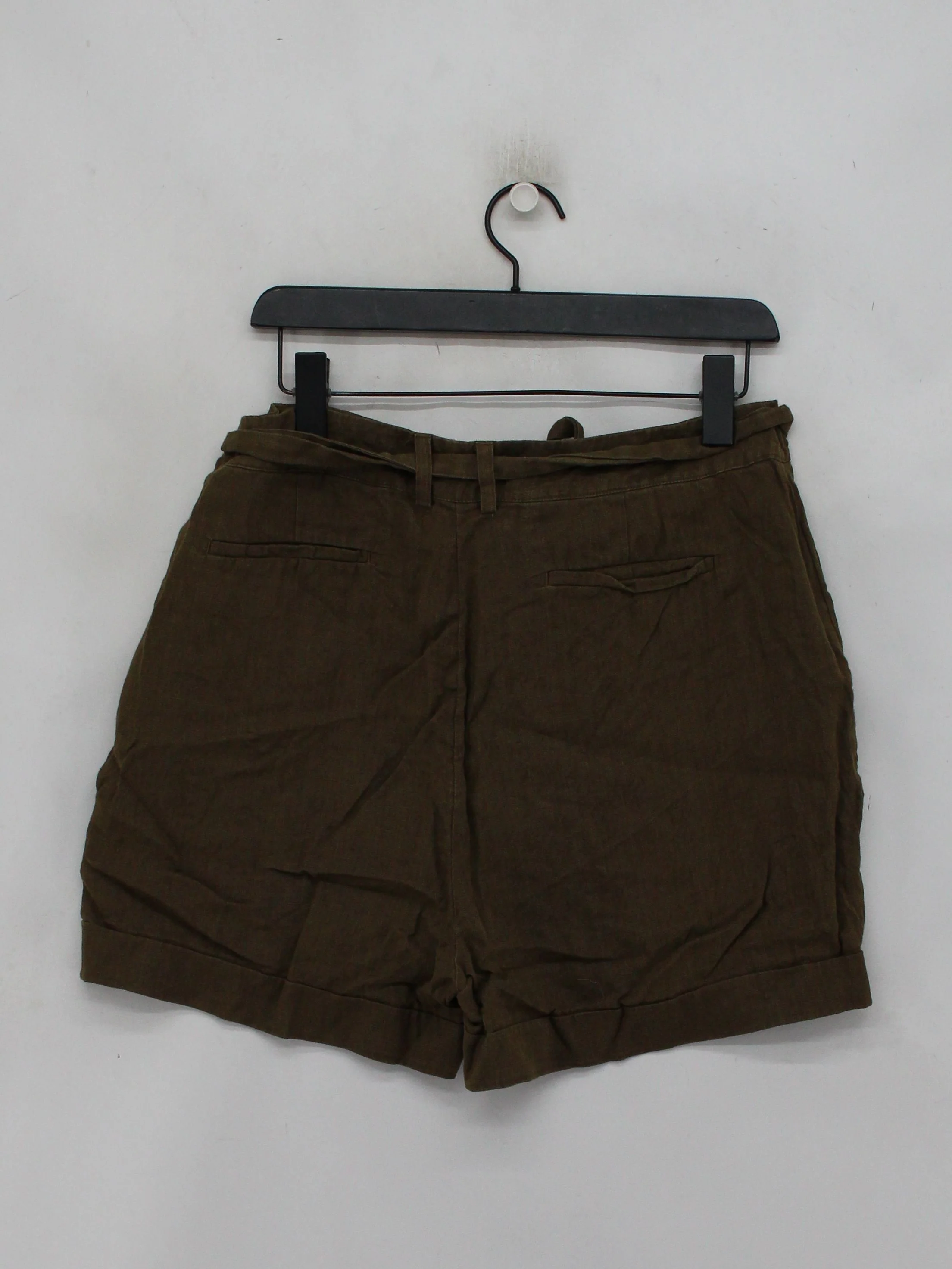 Whistles Women's Shorts UK 16 Brown 100% Linen Paperbag - Image 2