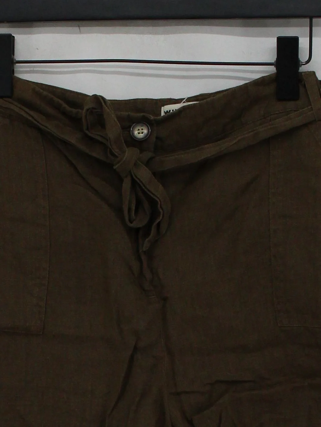 Whistles Women's Shorts UK 16 Brown 100% Linen Paperbag - Image 3
