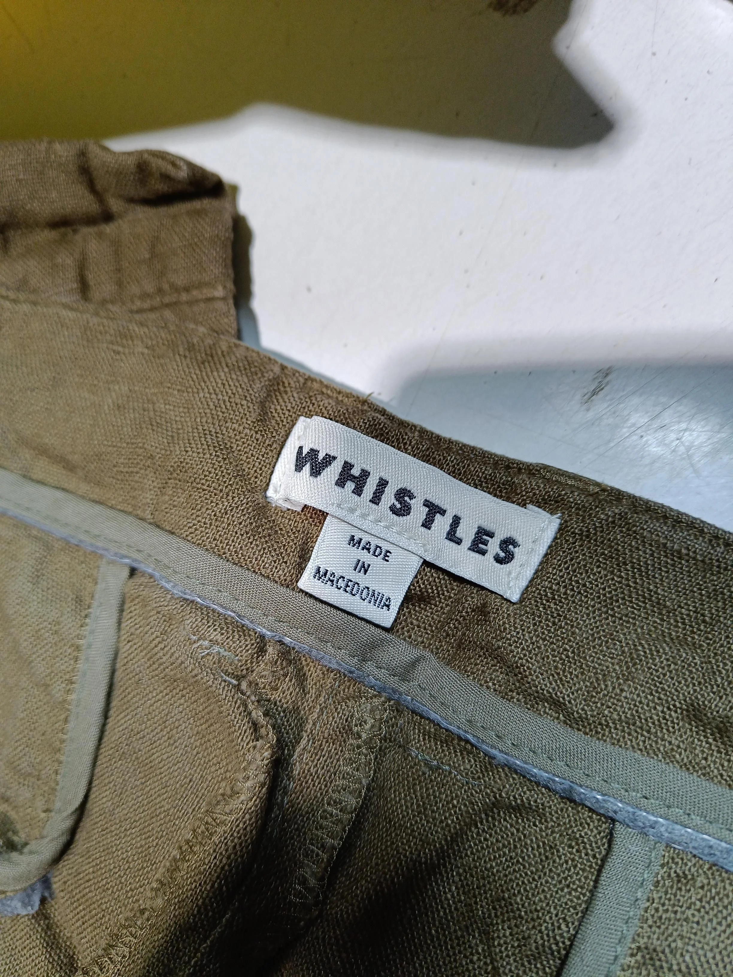 Whistles Women's Shorts UK 16 Brown 100% Linen Paperbag - Image 5