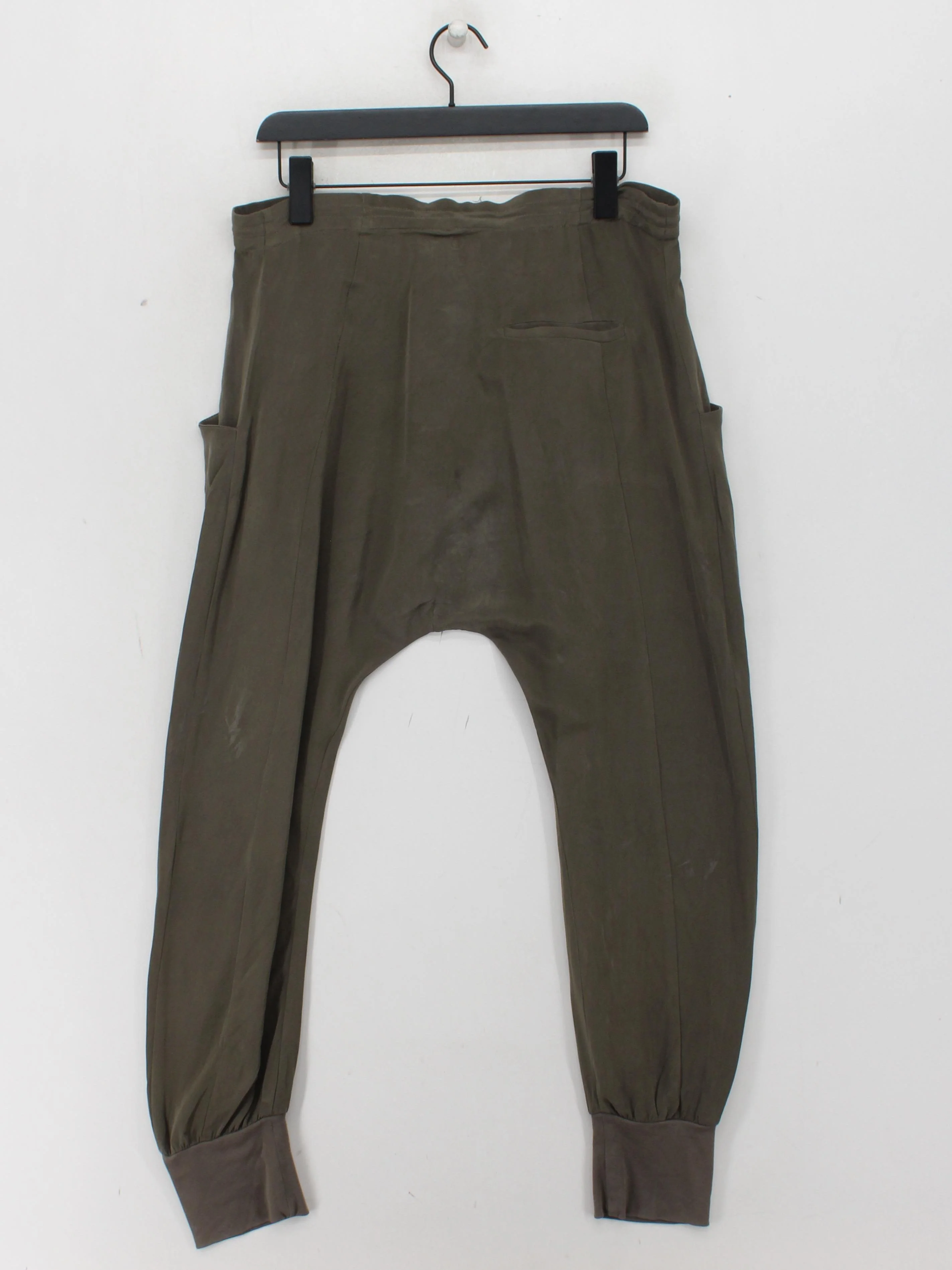 Whistles Women's Sports Bottoms W 34 in Green Silk with Acetate Sweatpants - Image 2