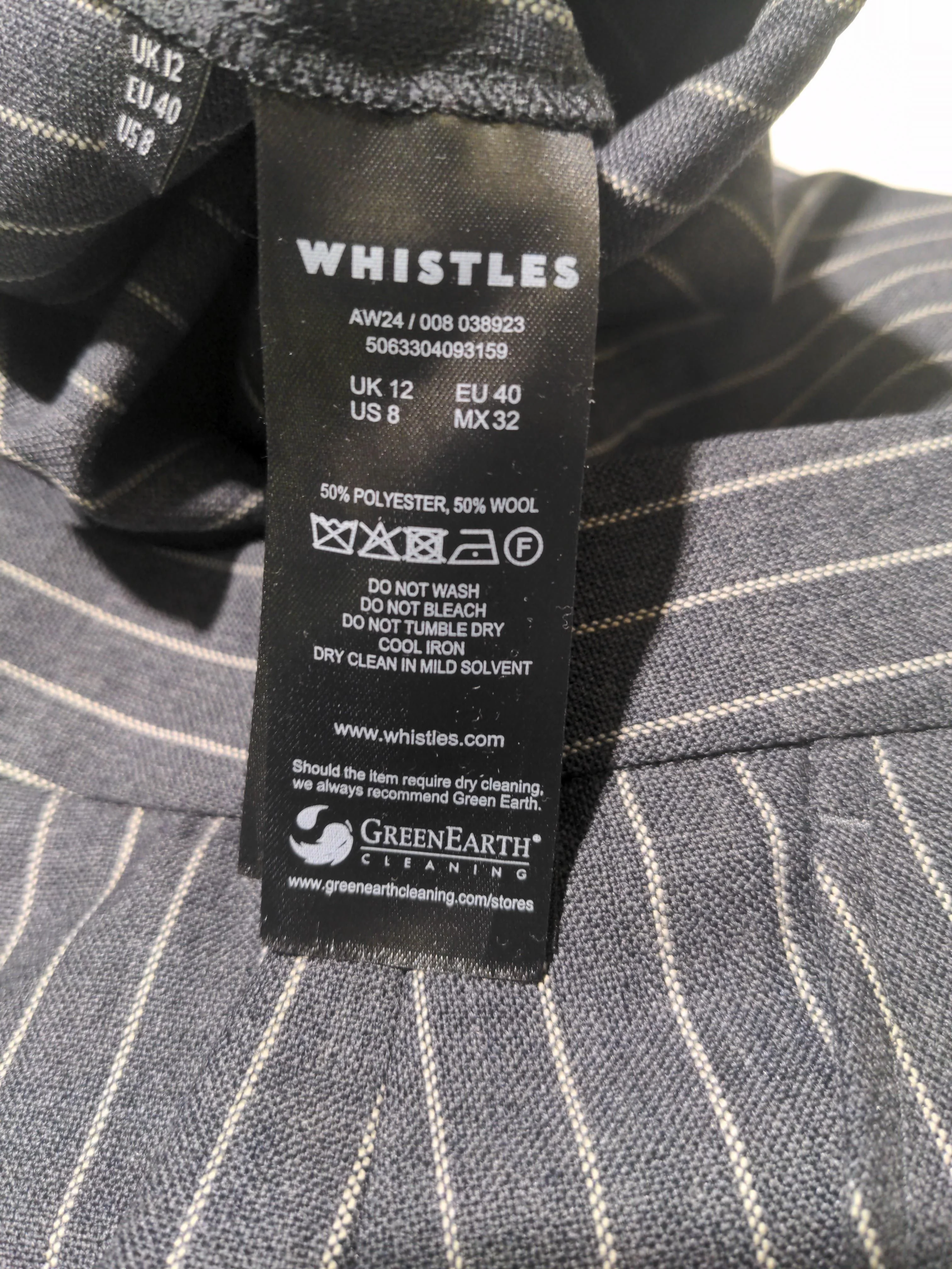 Whistles Women's Suit Trousers UK 12 Grey Polyester New with tags - Image 6