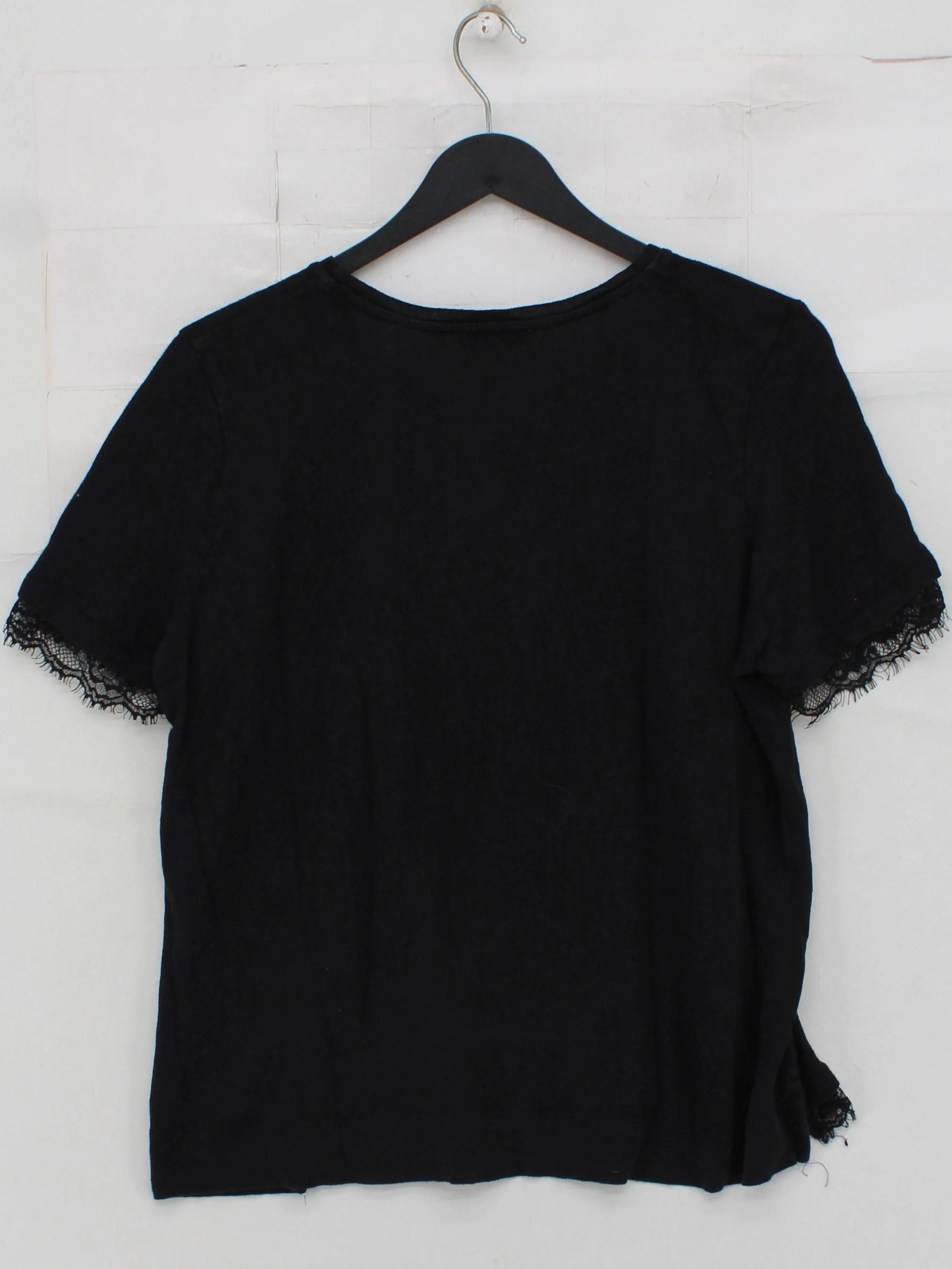 Whistles Women's T-Shirt S Black Linen with Polyamide Basic - Image 2