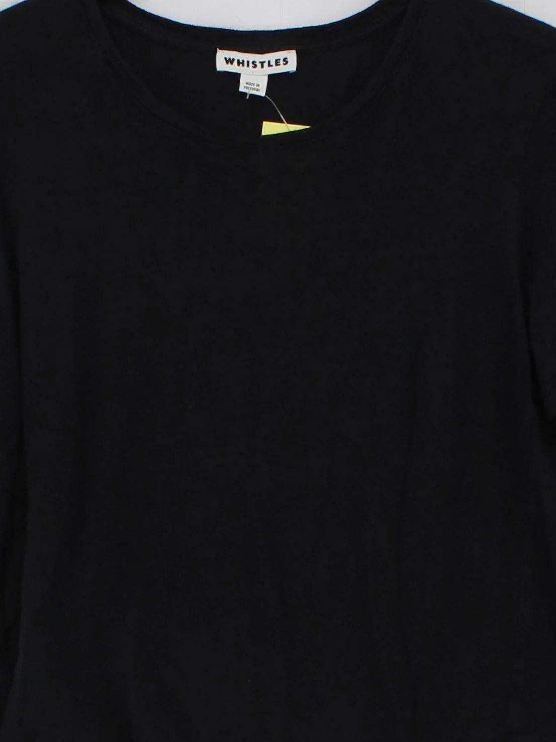 Whistles Women's T-Shirt S Black Linen with Polyamide Basic - Image 3
