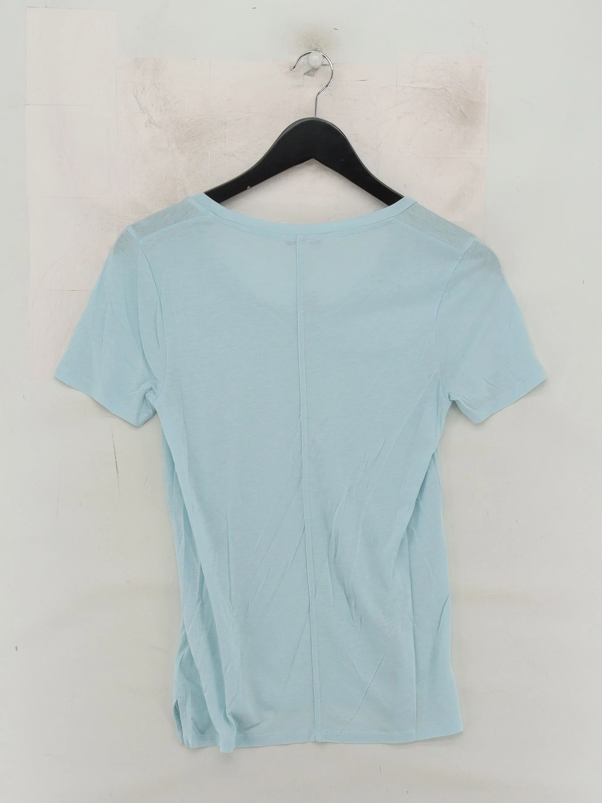 Whistles Women's T-Shirt UK 6 Blue 100% Cotton Short Sleeve V-Neck Basic - Image 2