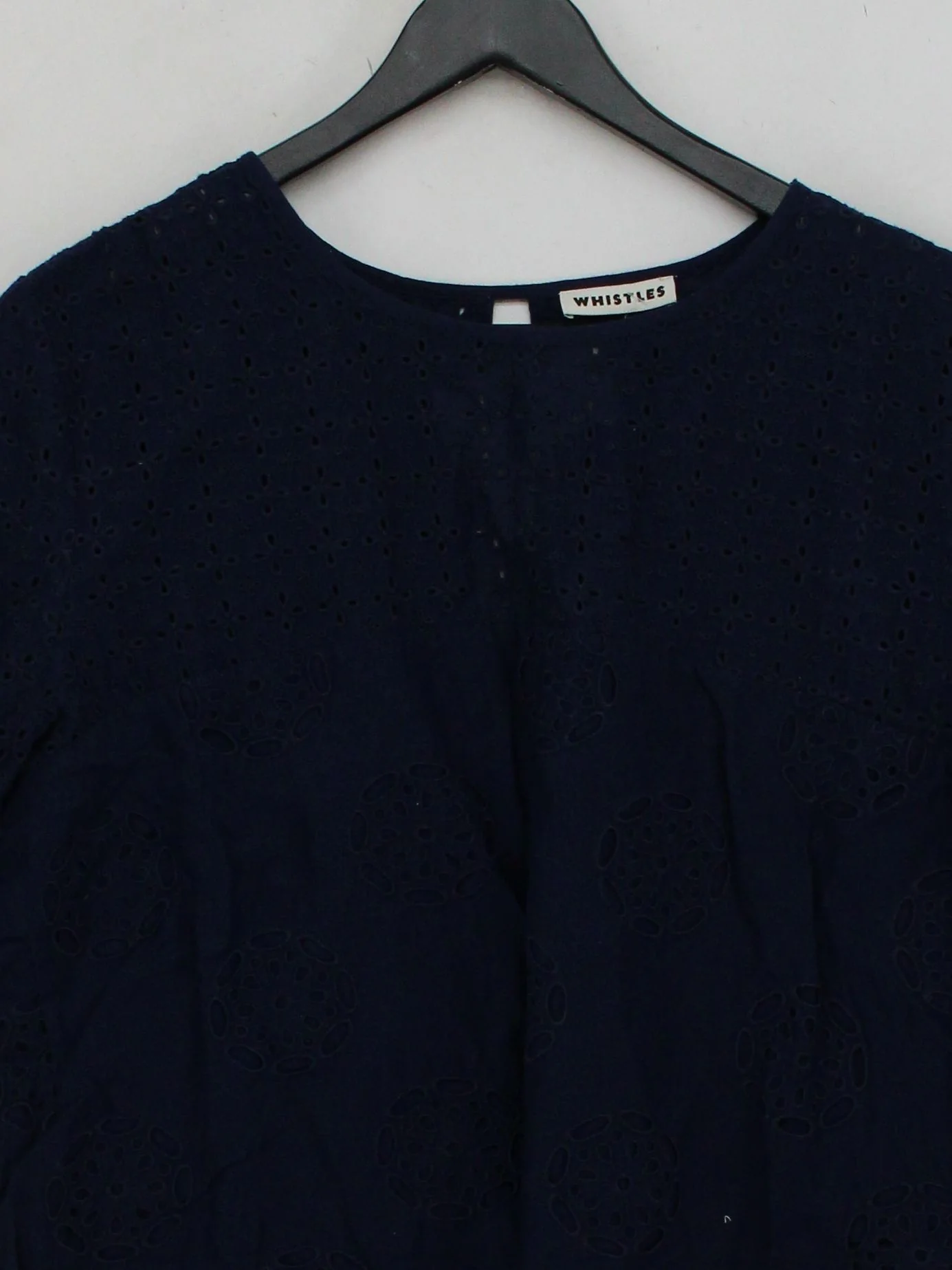 Whistles Women's Top L Blue 100% Cotton Short Sleeve Round Neck Basic - Image 3