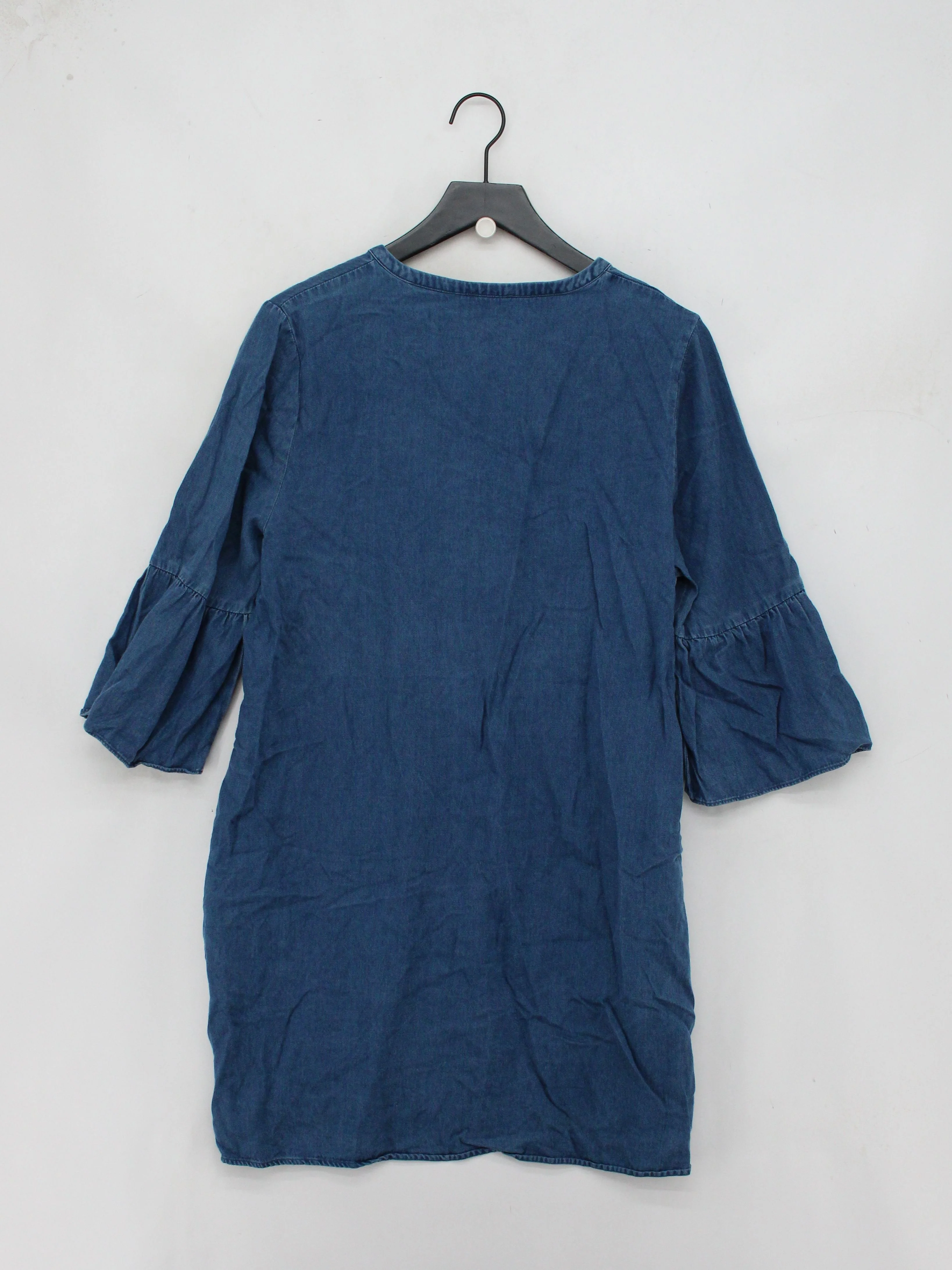 Whistles Women's Top L Blue 100% Other 3/4 Sleeve V-Neck Tunic - Image 2