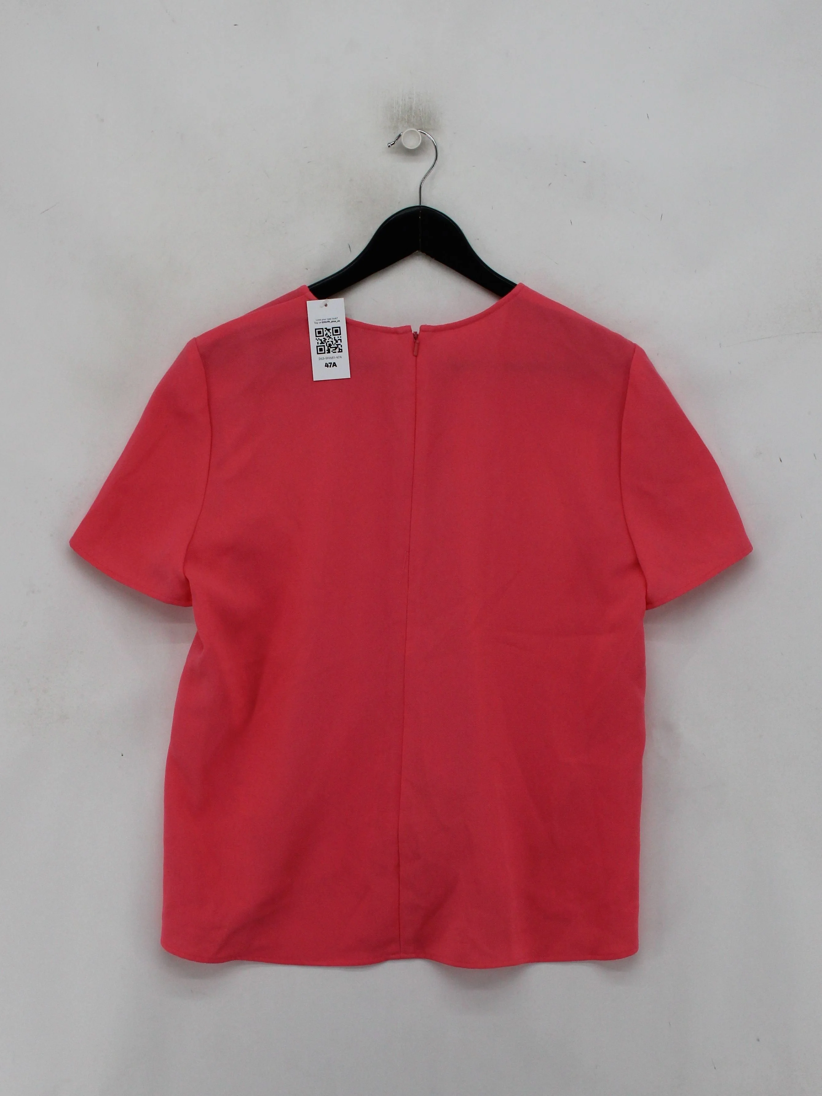 Whistles Women's Top L Pink 100% Polyester Short Sleeve Round Neck Basic - Image 2