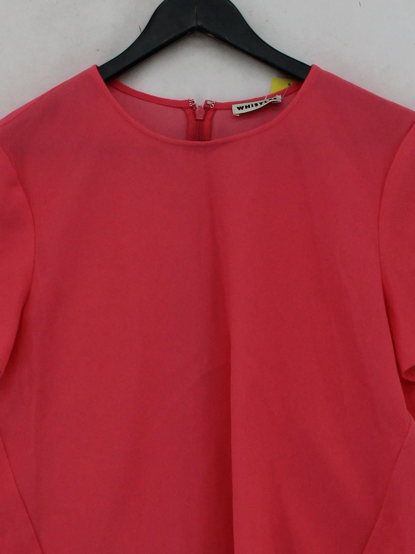 Whistles Women's Top L Pink 100% Polyester Short Sleeve Round Neck Basic - Image 3