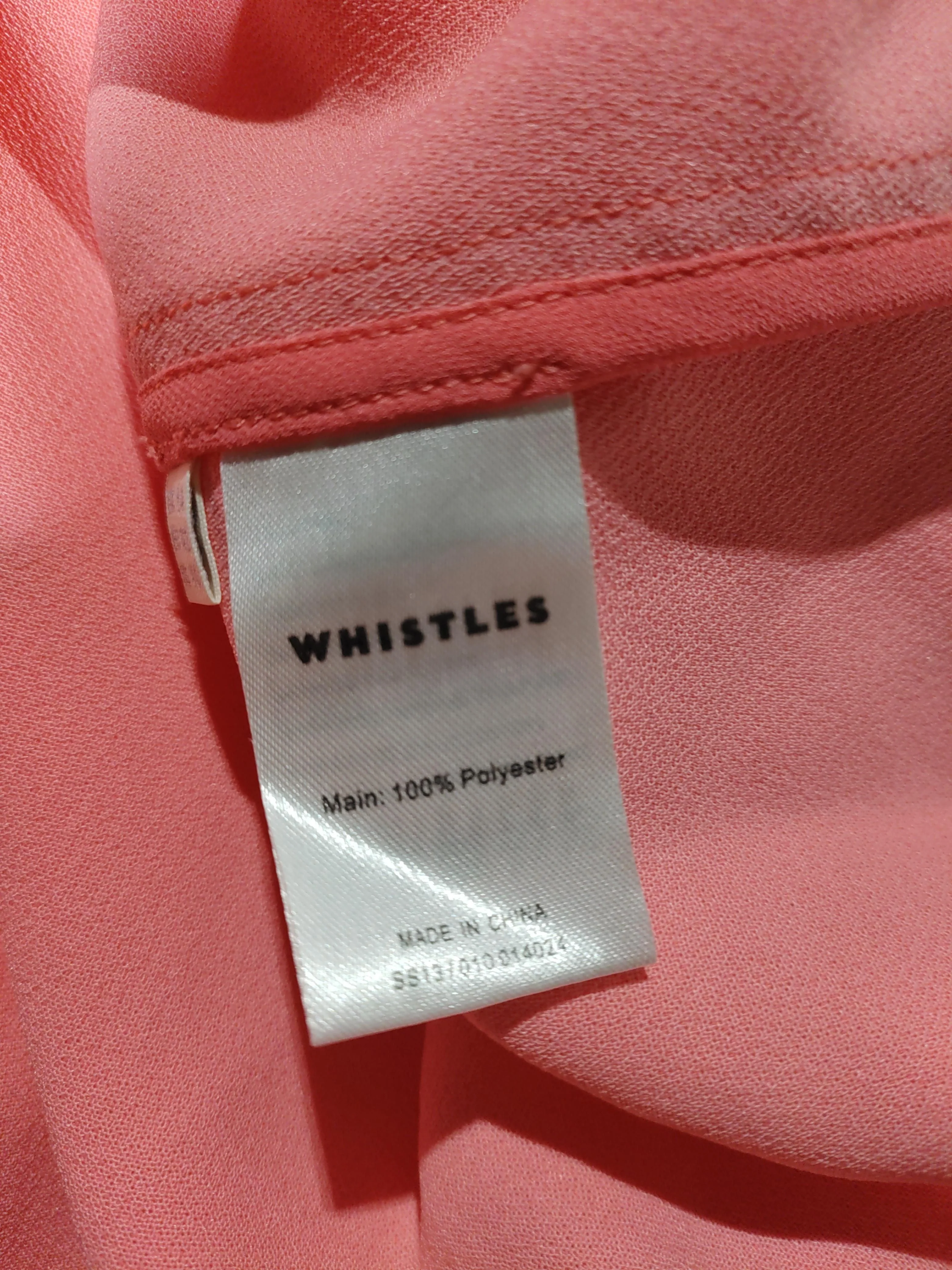 Whistles Women's Top L Pink 100% Polyester Short Sleeve Round Neck Basic - Image 6