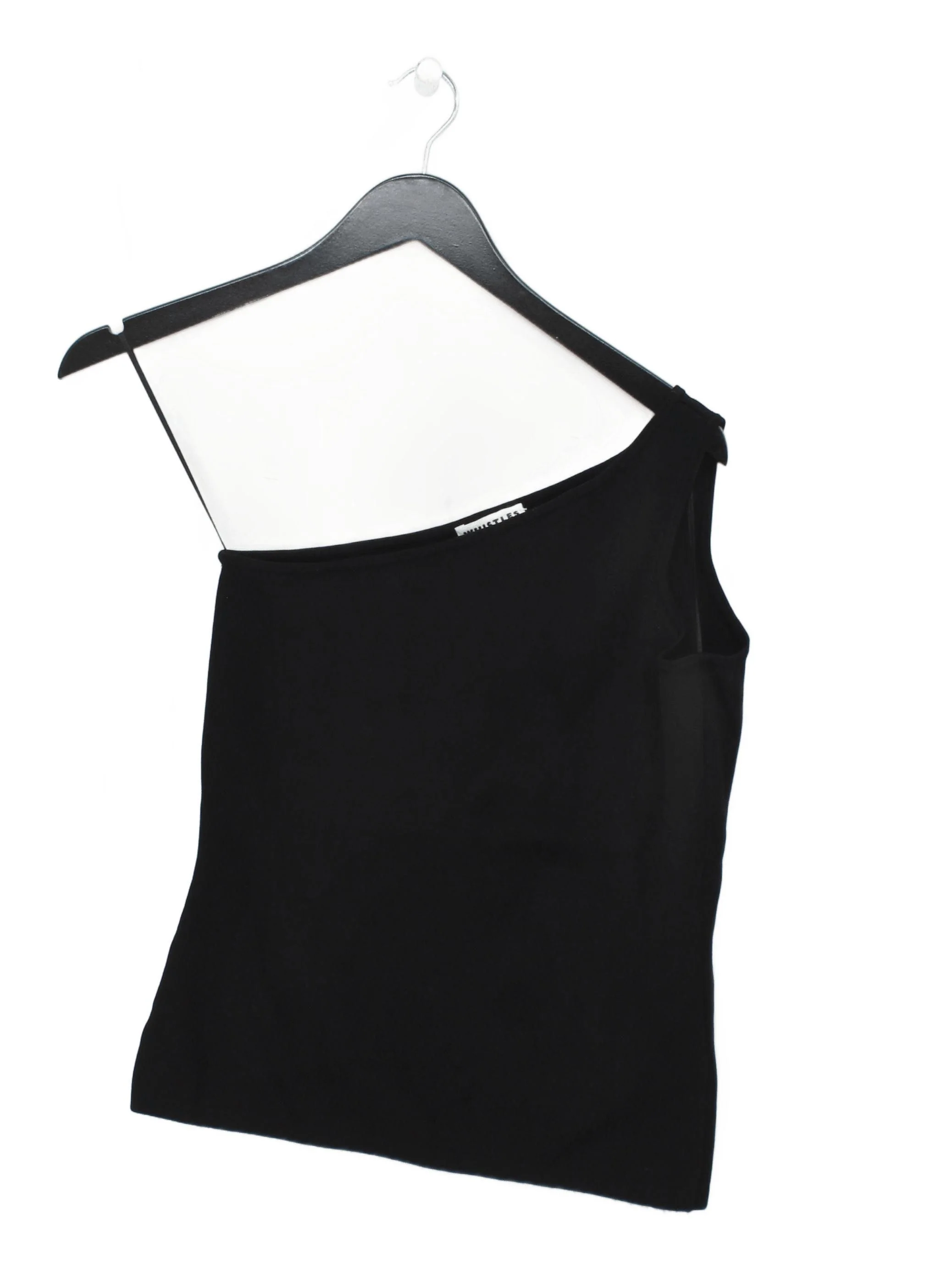 Whistles Women's Top M Black Viscose with Polyamide Sleeveless Square Neck Basic