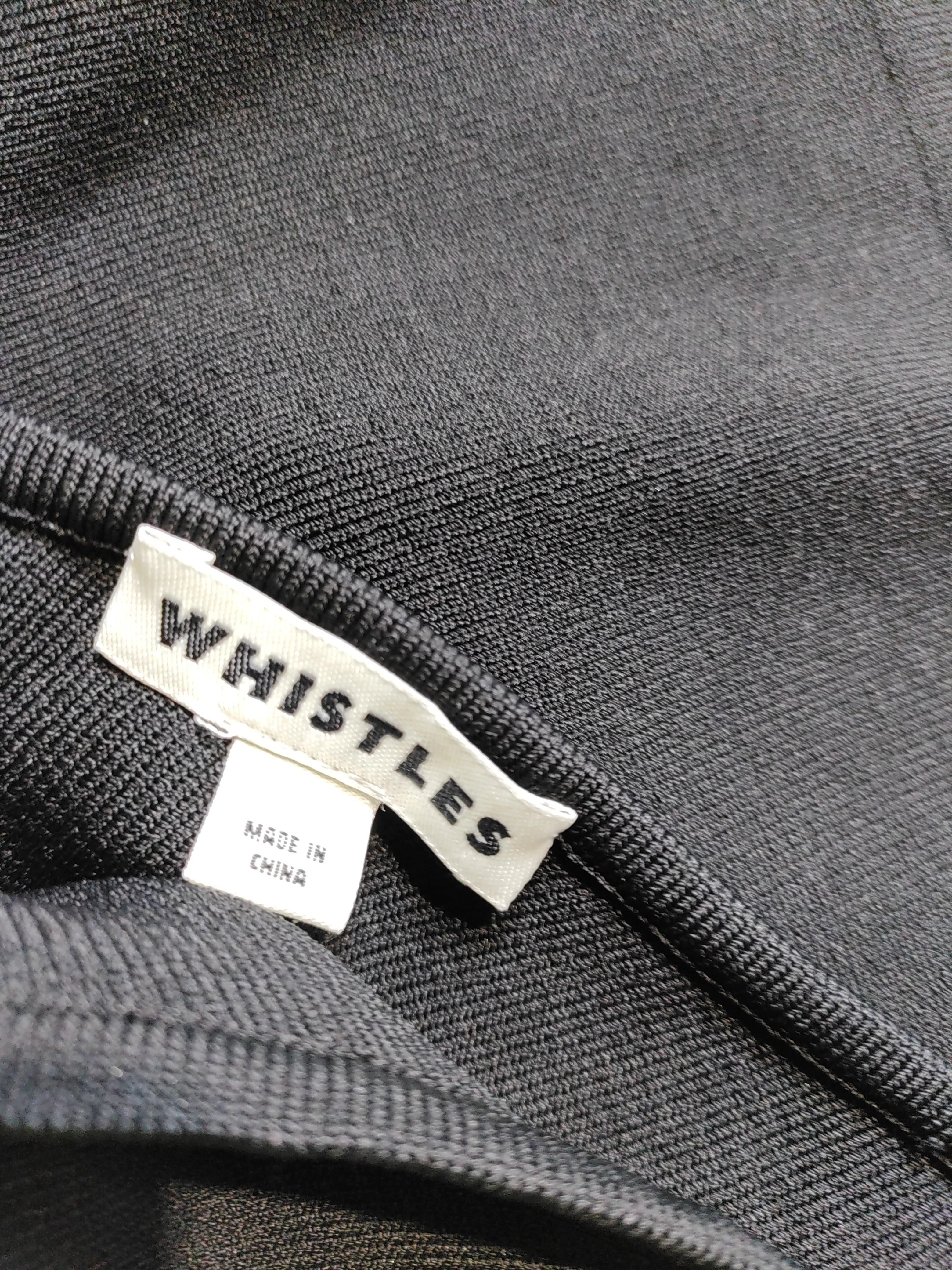 Whistles Women's Top M Black Viscose with Polyamide Sleeveless Square Neck Basic - Image 5