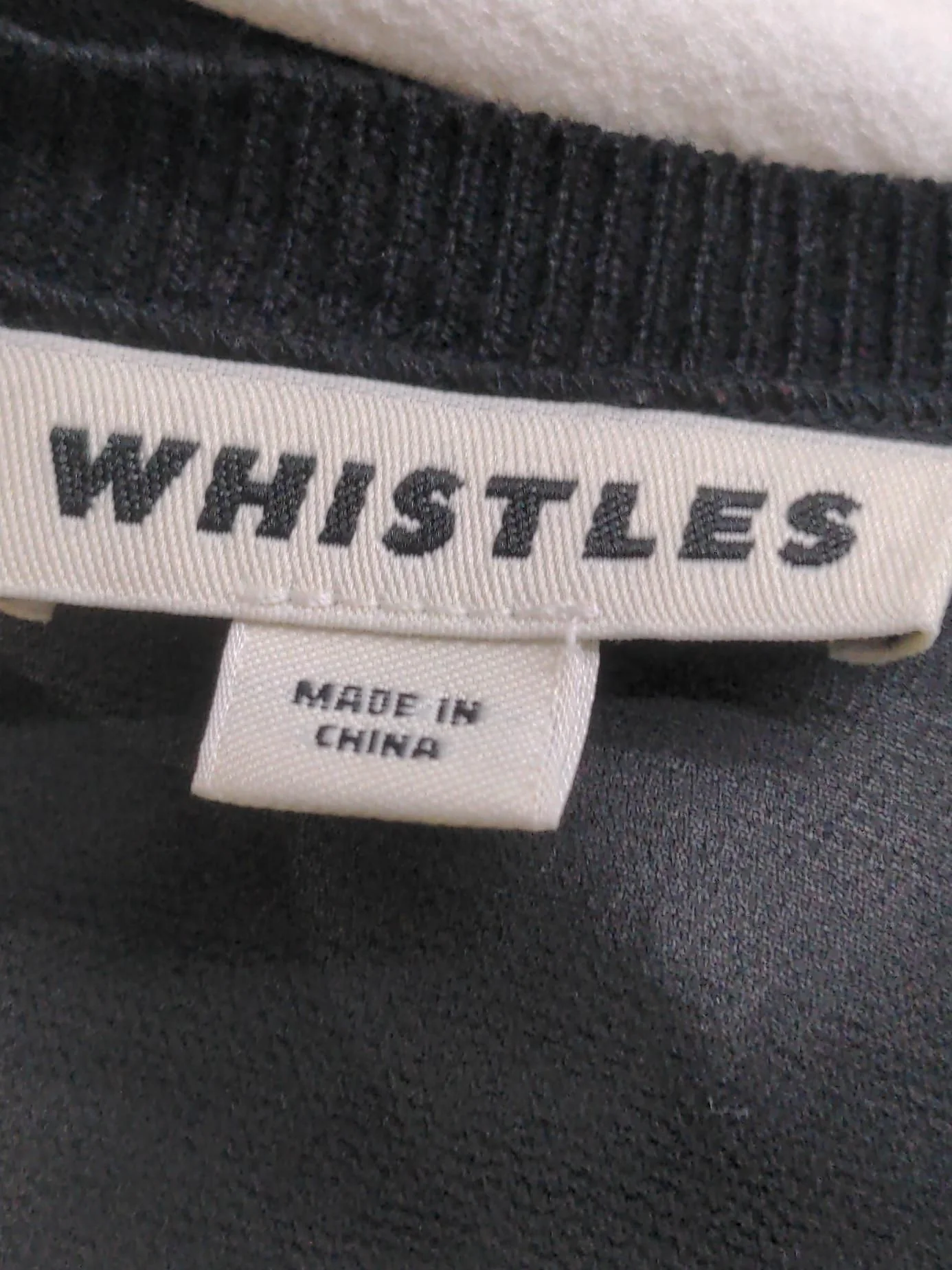 Whistles Women's Top M White Polyester with Elastane 3/4 Sleeve Round Neck Basic - Image 5