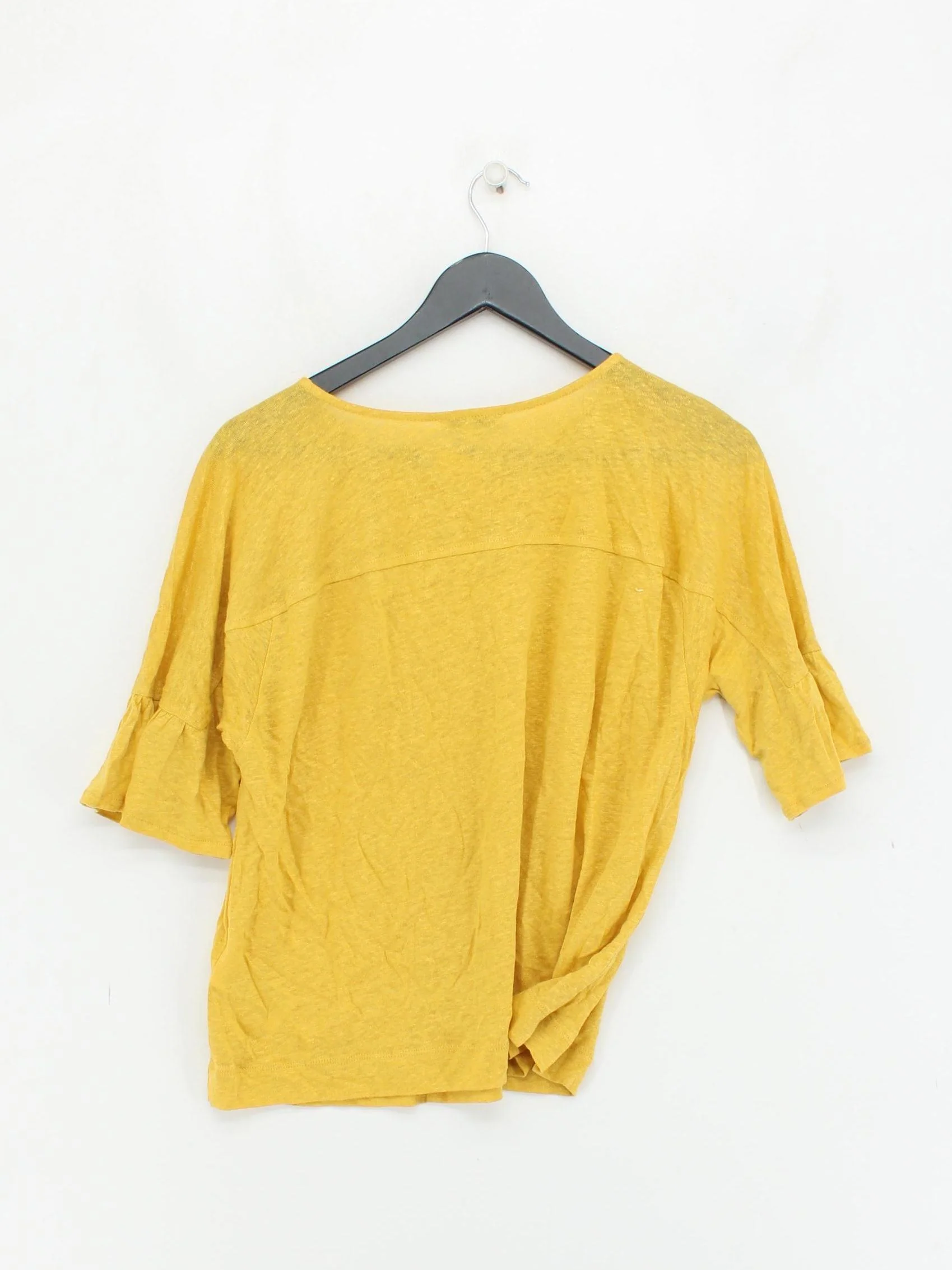 Whistles Women's Top M Yellow 100% Other 3/4 Sleeve Round Neck Basic - Image 2