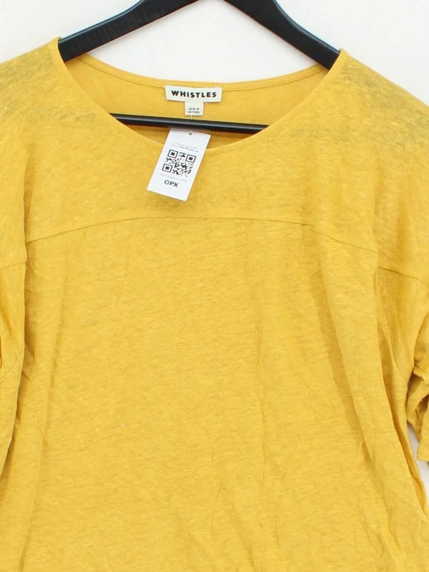 Whistles Women's Top M Yellow 100% Other 3/4 Sleeve Round Neck Basic - Image 3