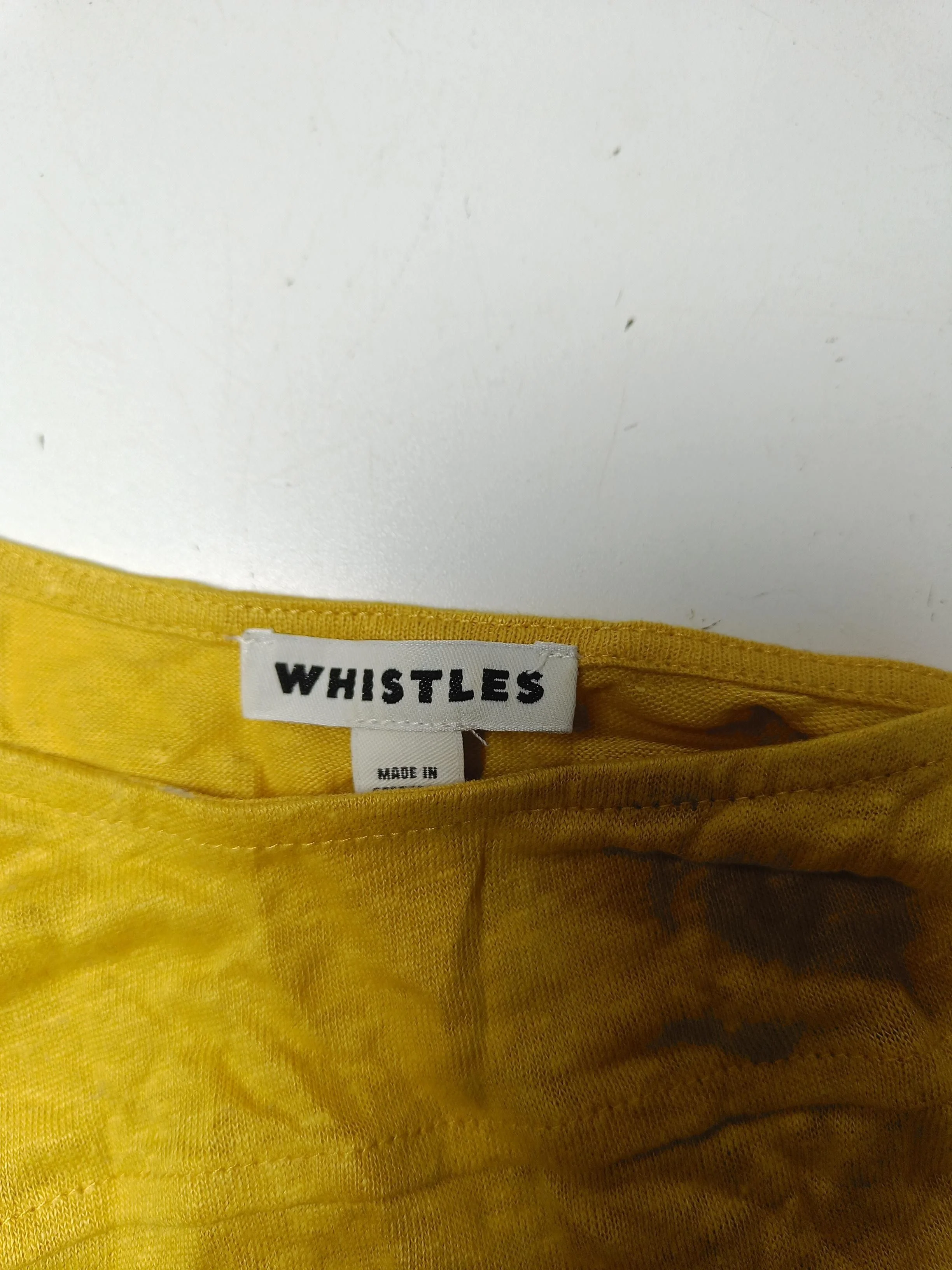 Whistles Women's Top M Yellow 100% Other 3/4 Sleeve Round Neck Basic - Image 5