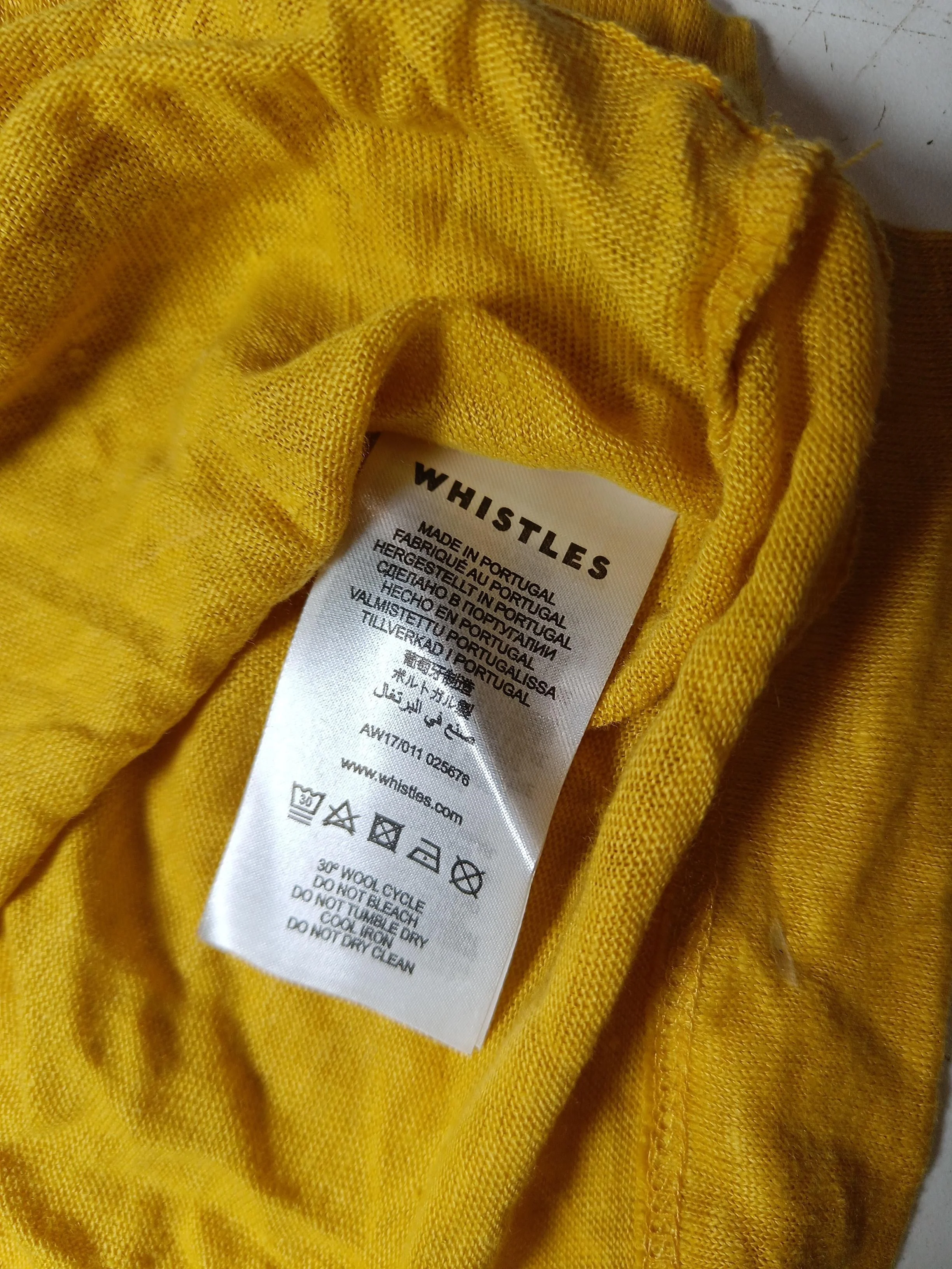 Whistles Women's Top M Yellow 100% Other 3/4 Sleeve Round Neck Basic - Image 6