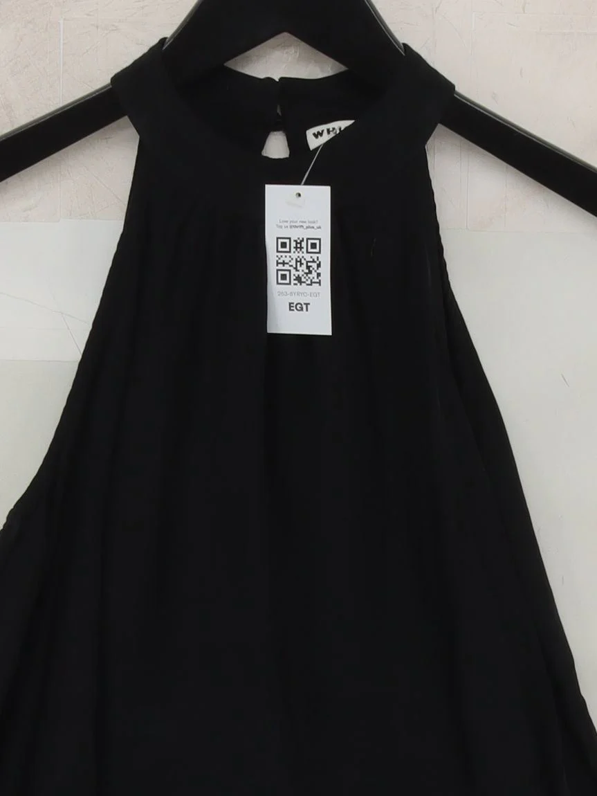 Whistles Women's Top S Black 100% Viscose Sleeveless High Neck Basic - Image 3