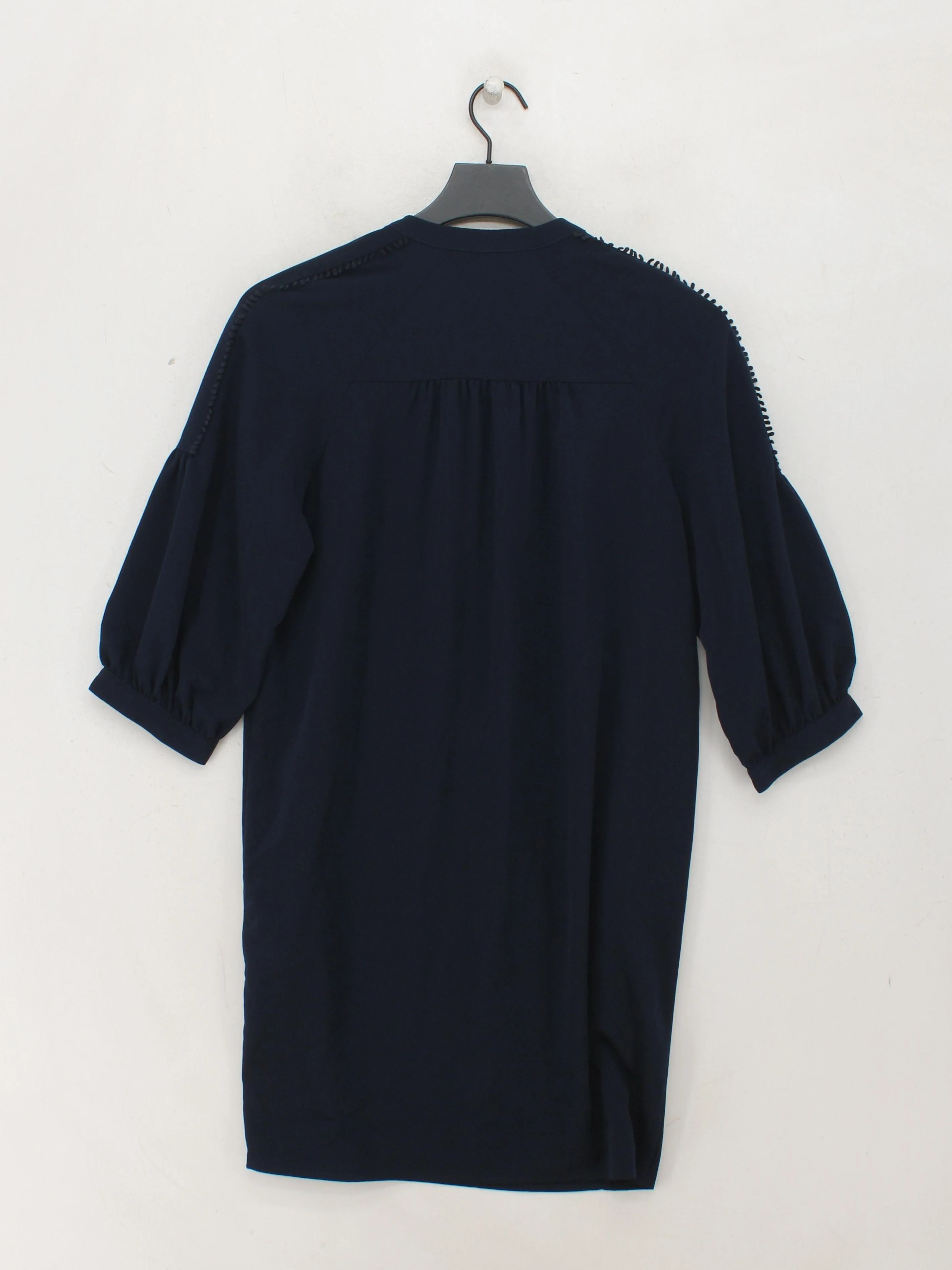 Whistles Women's Top S Blue 100% Polyester 3/4 Sleeve V-Neck Basic - Image 2