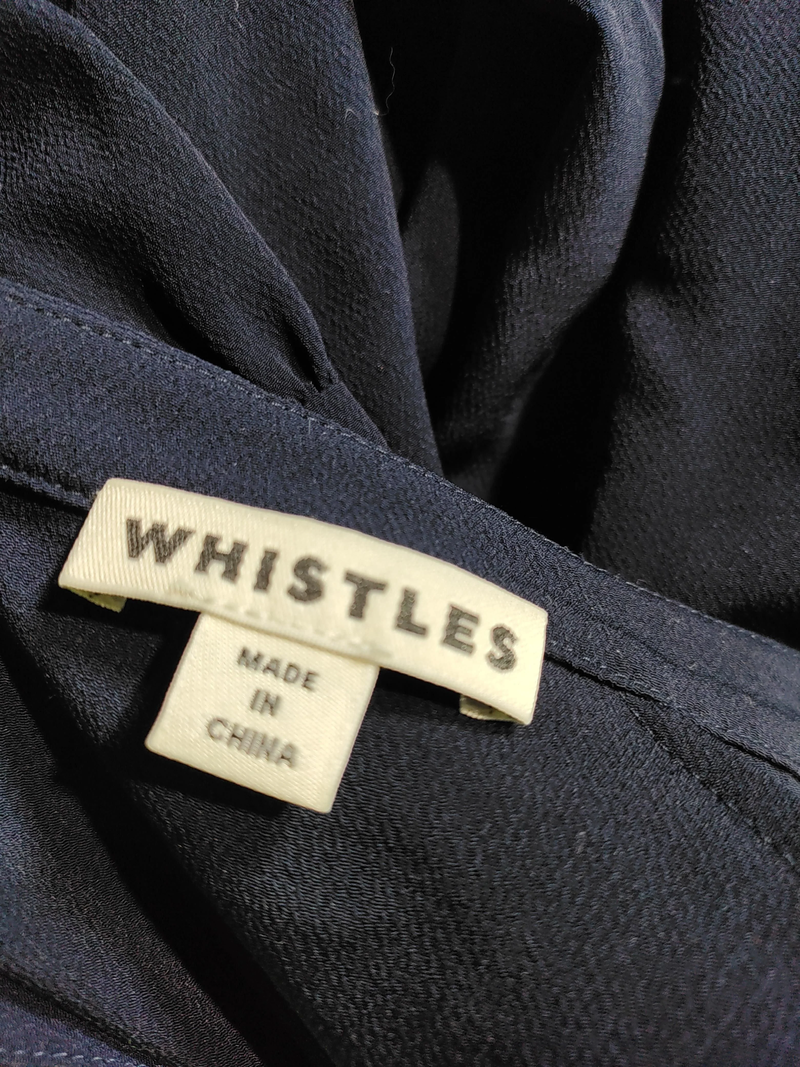 Whistles Women's Top S Blue 100% Polyester 3/4 Sleeve V-Neck Basic - Image 5