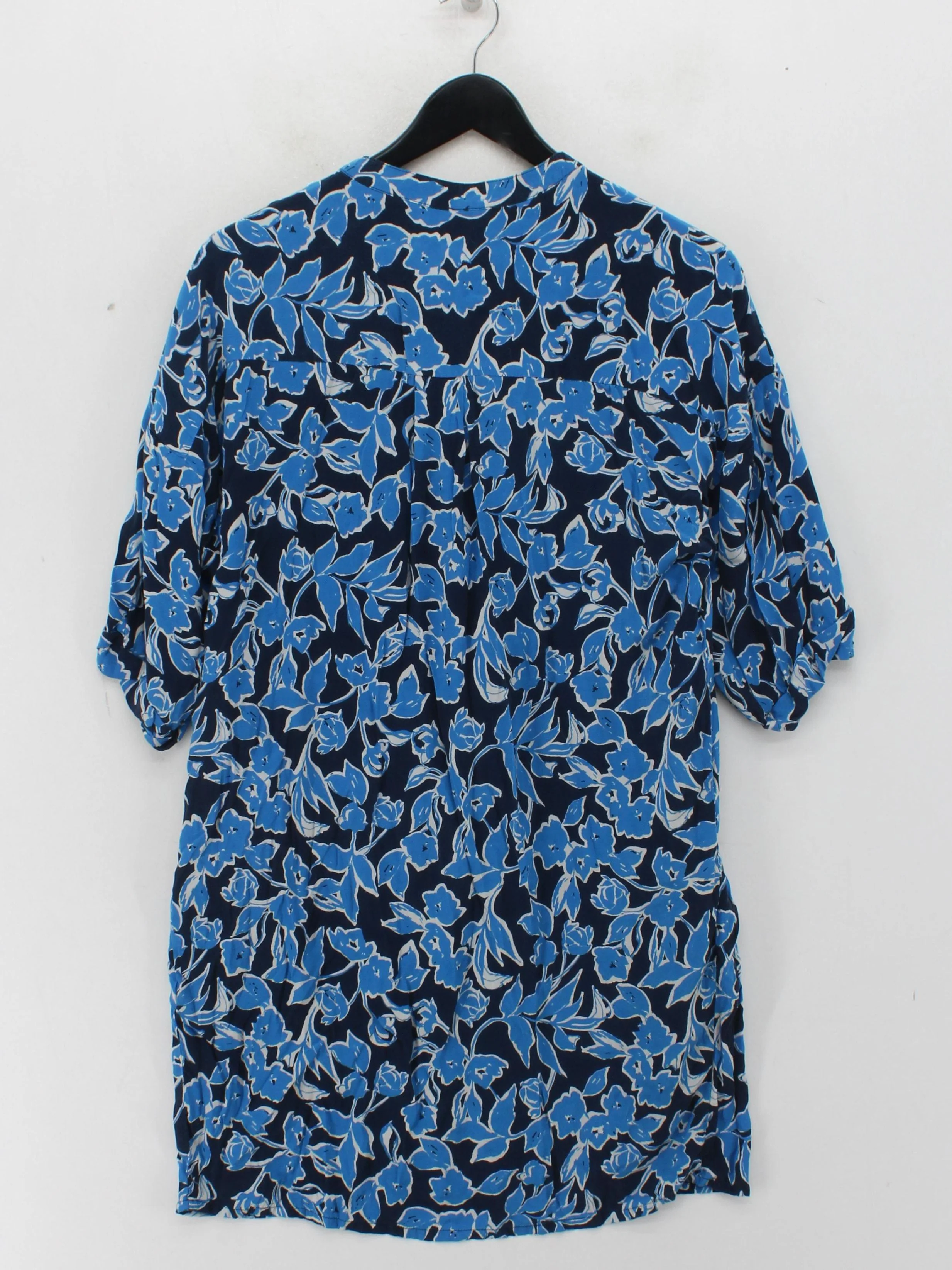 Whistles Women's Top S Blue Floral 100% Other Short Sleeve V-Neck Basic - Image 2