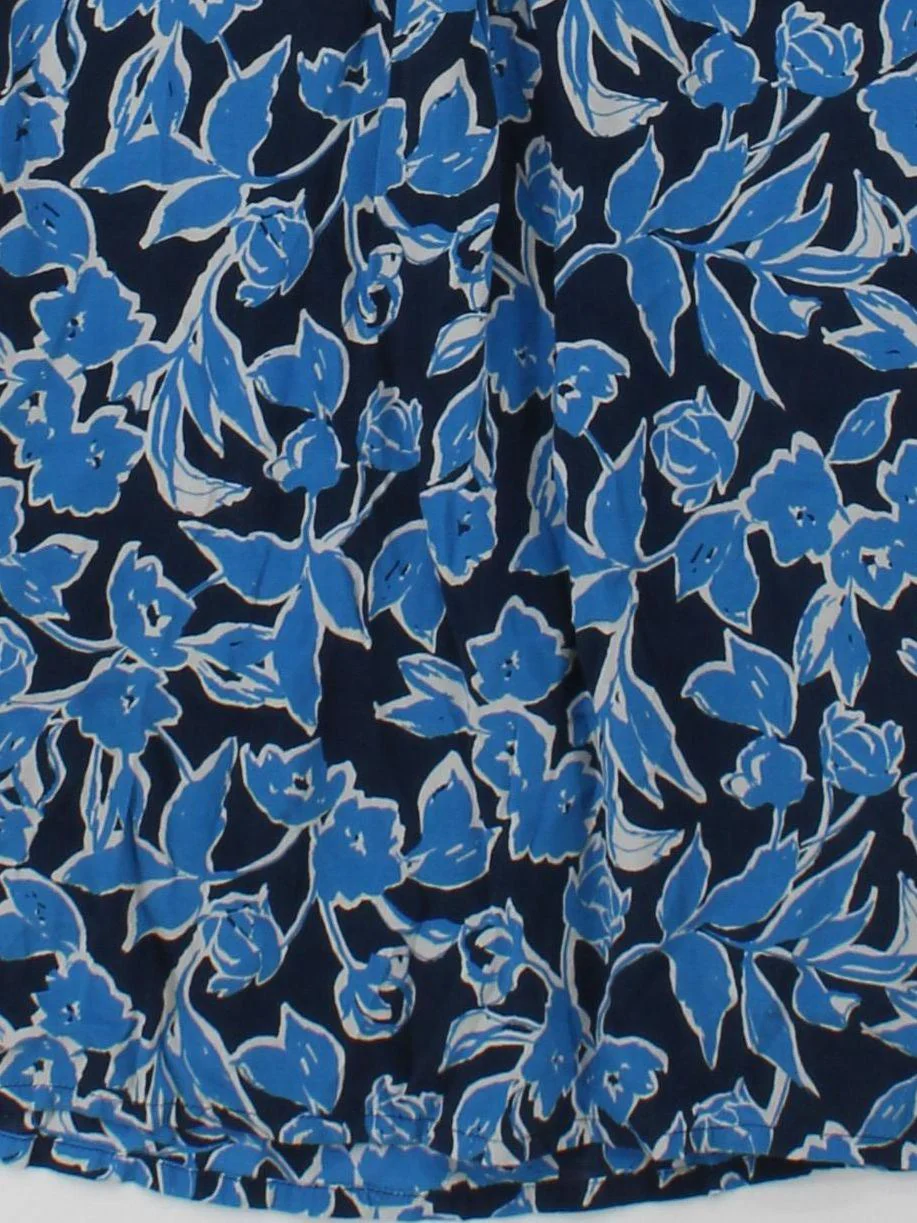 Whistles Women's Top S Blue Floral 100% Other Short Sleeve V-Neck Basic - Image 4
