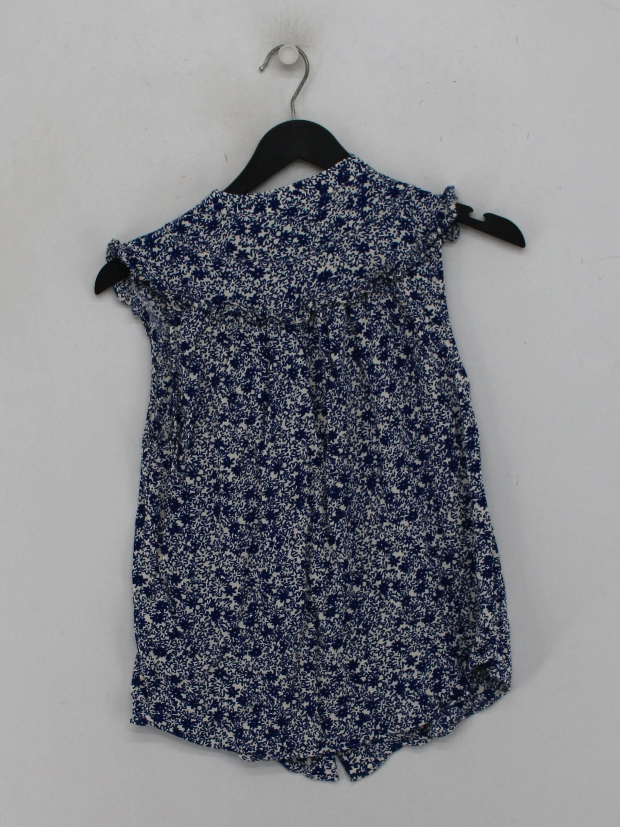 Whistles Women's Top S Blue Floral 100% Other Sleeveless Roll Neck Jersey - Image 2