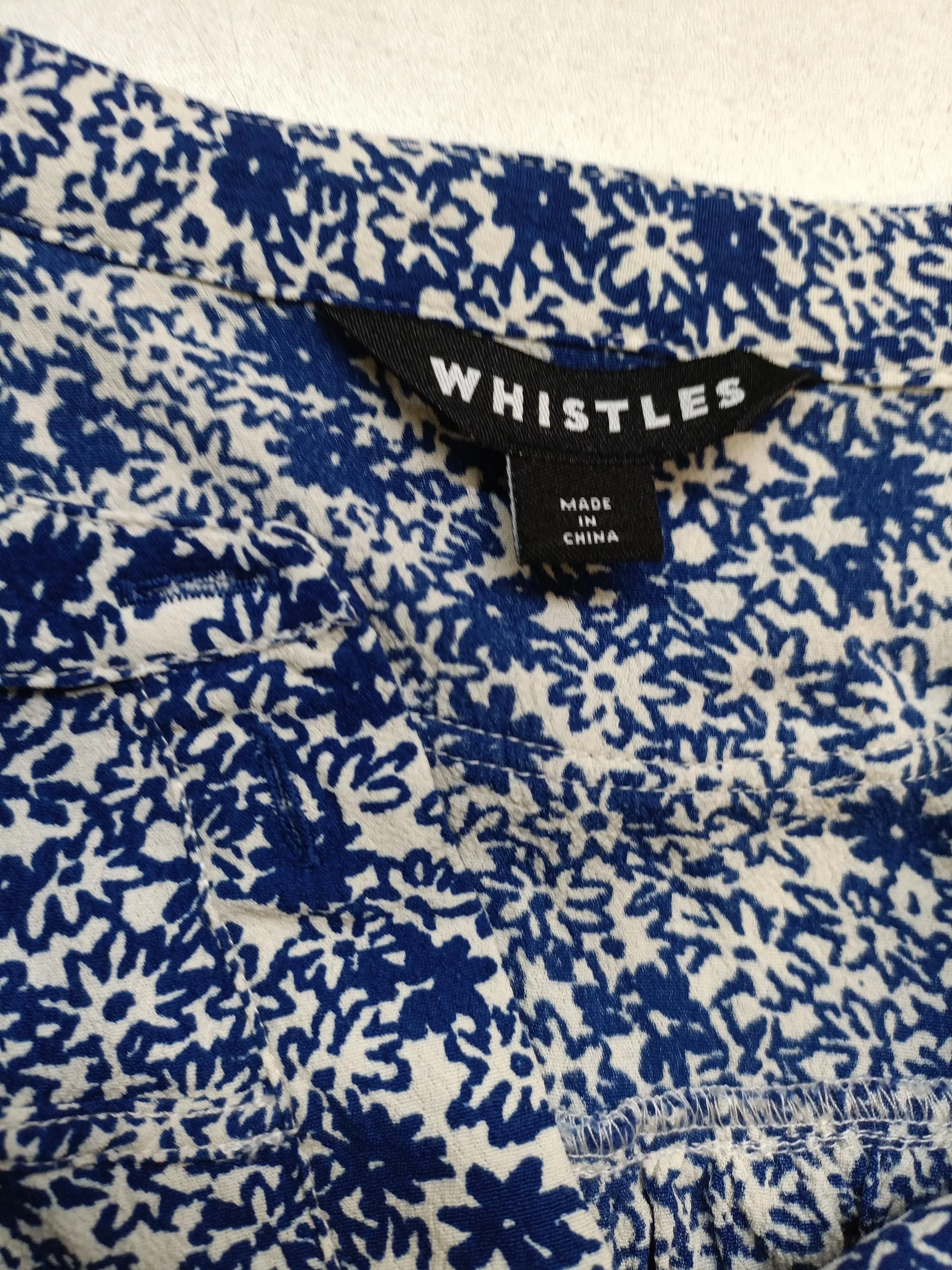 Whistles Women's Top S Blue Floral 100% Other Sleeveless Roll Neck Jersey - Image 5