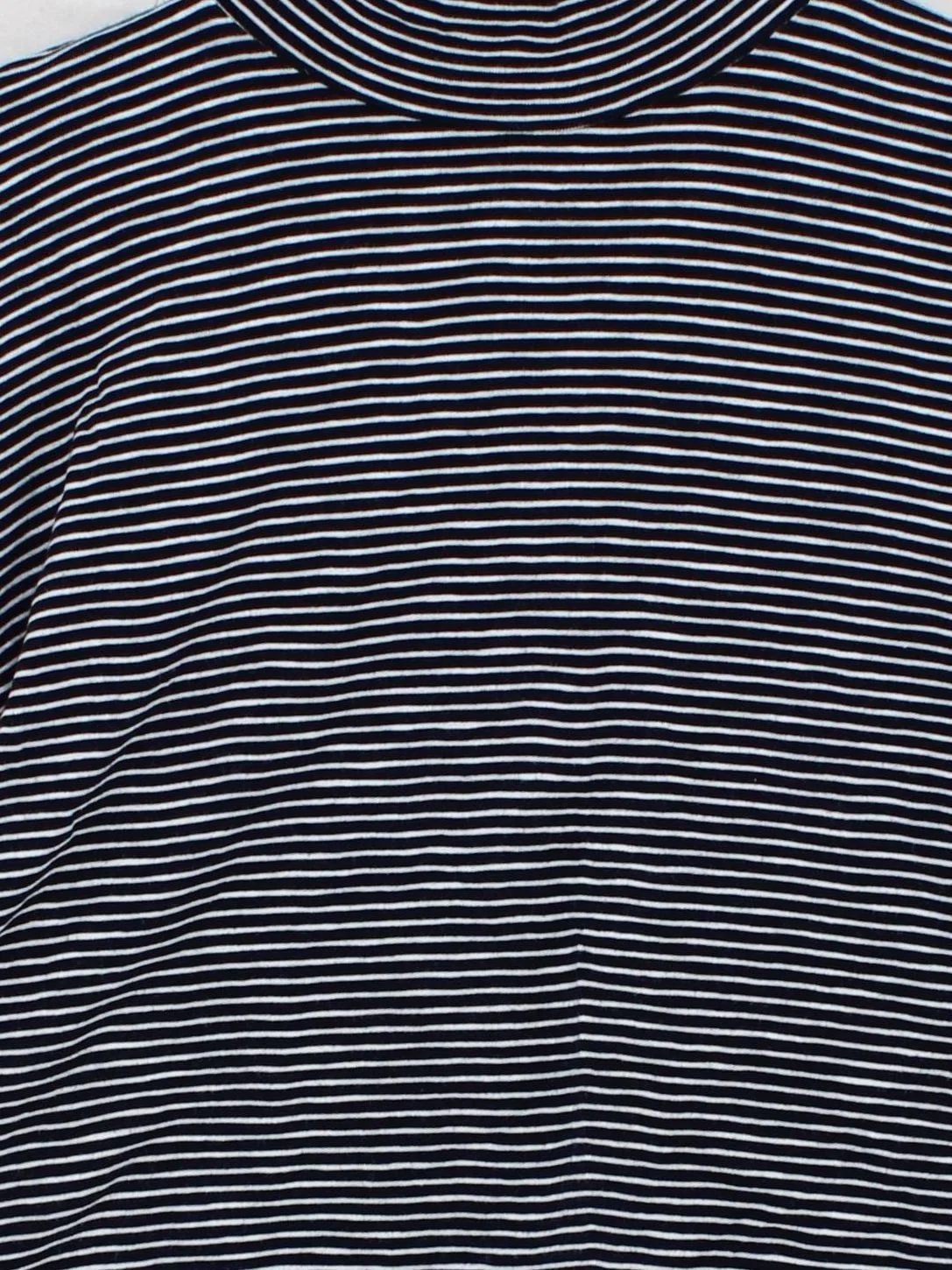Whistles Women's Top S Multi Striped 100% Cotton Long Sleeve Mock Neck Basic - Image 3