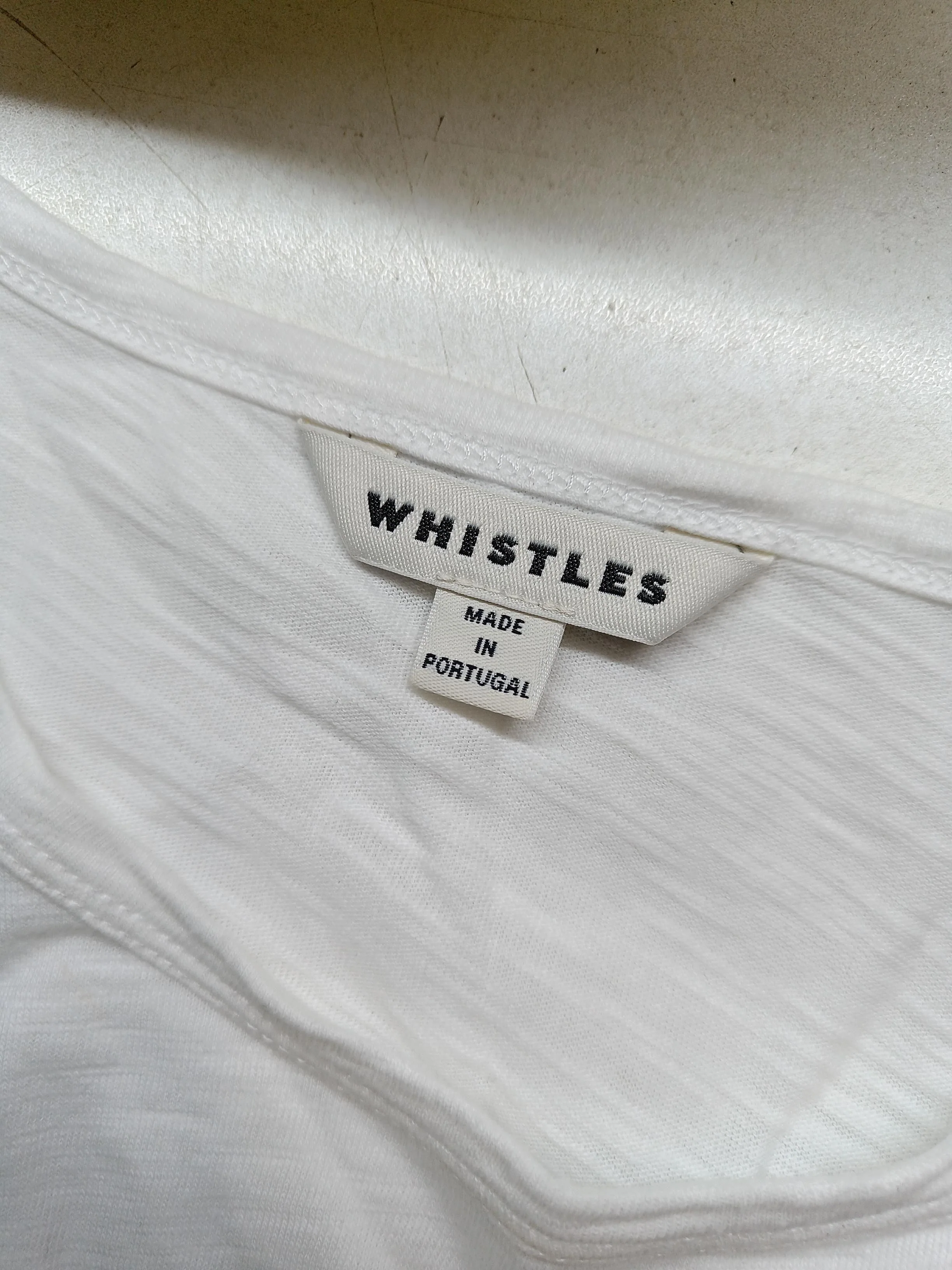Whistles Women's Top S White 100% Cotton Short Sleeve Round Neck Basic - Image 5