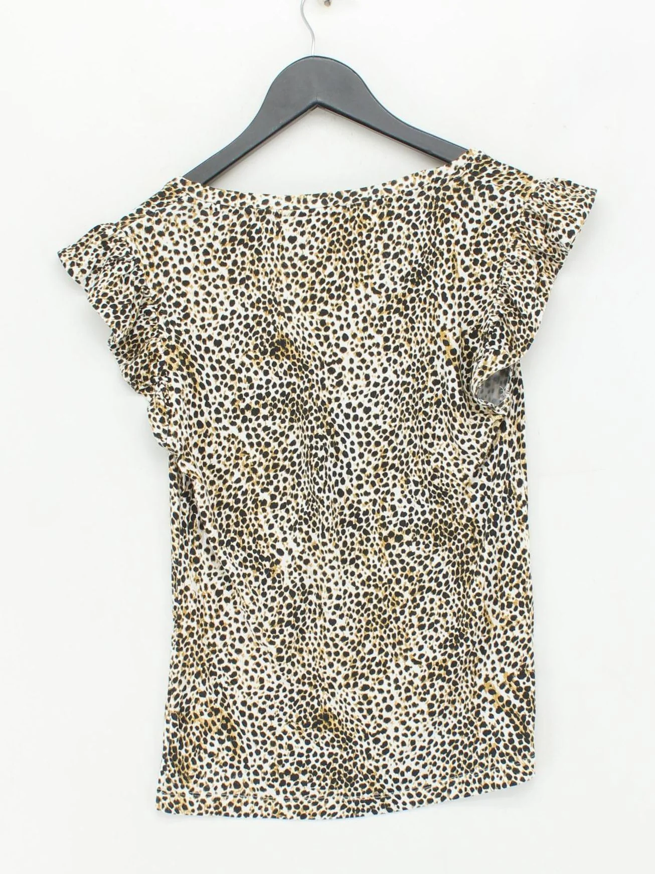Whistles Women's Top S White Animal Print 100% Other Short Sleeve V-Neck Basic - Image 2