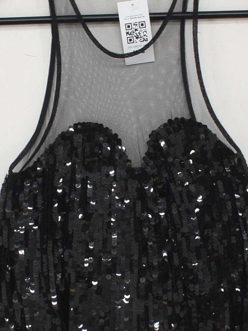 Whistles Women's Top UK 10 Black 100% Nylon Sleeveless Round Neck Basic - Image 3