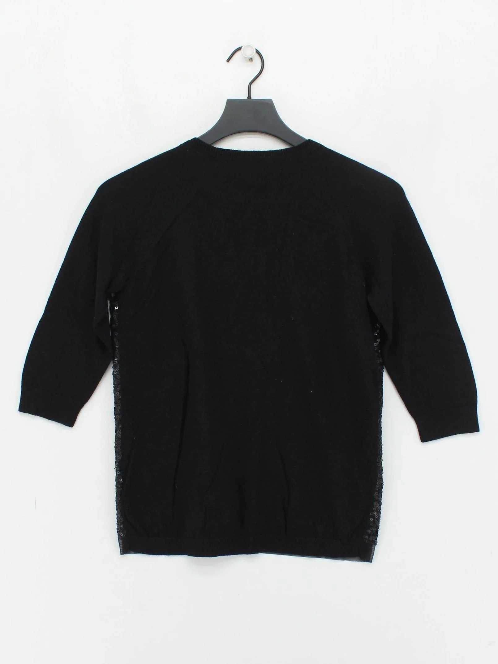 Whistles Women's Top UK 10 Black Nylon with Cotton, Cashmere Basic - Image 2