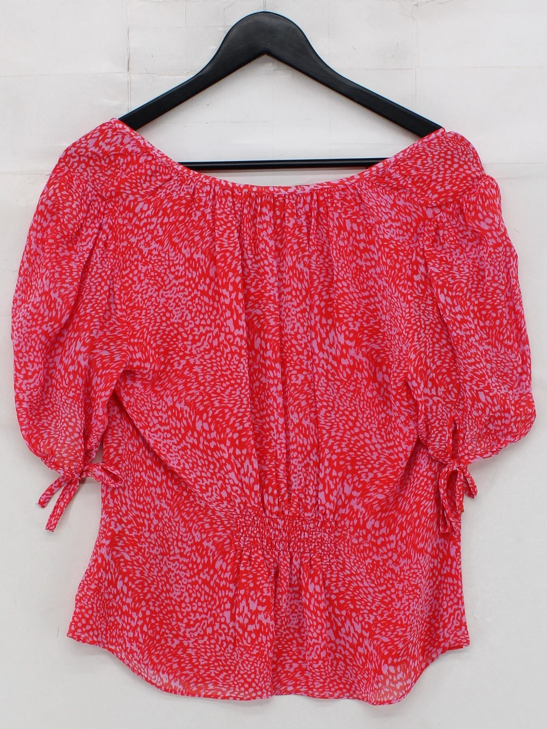 Whistles Women's Top UK 10 Red Viscose with Polyester Basic - Image 2