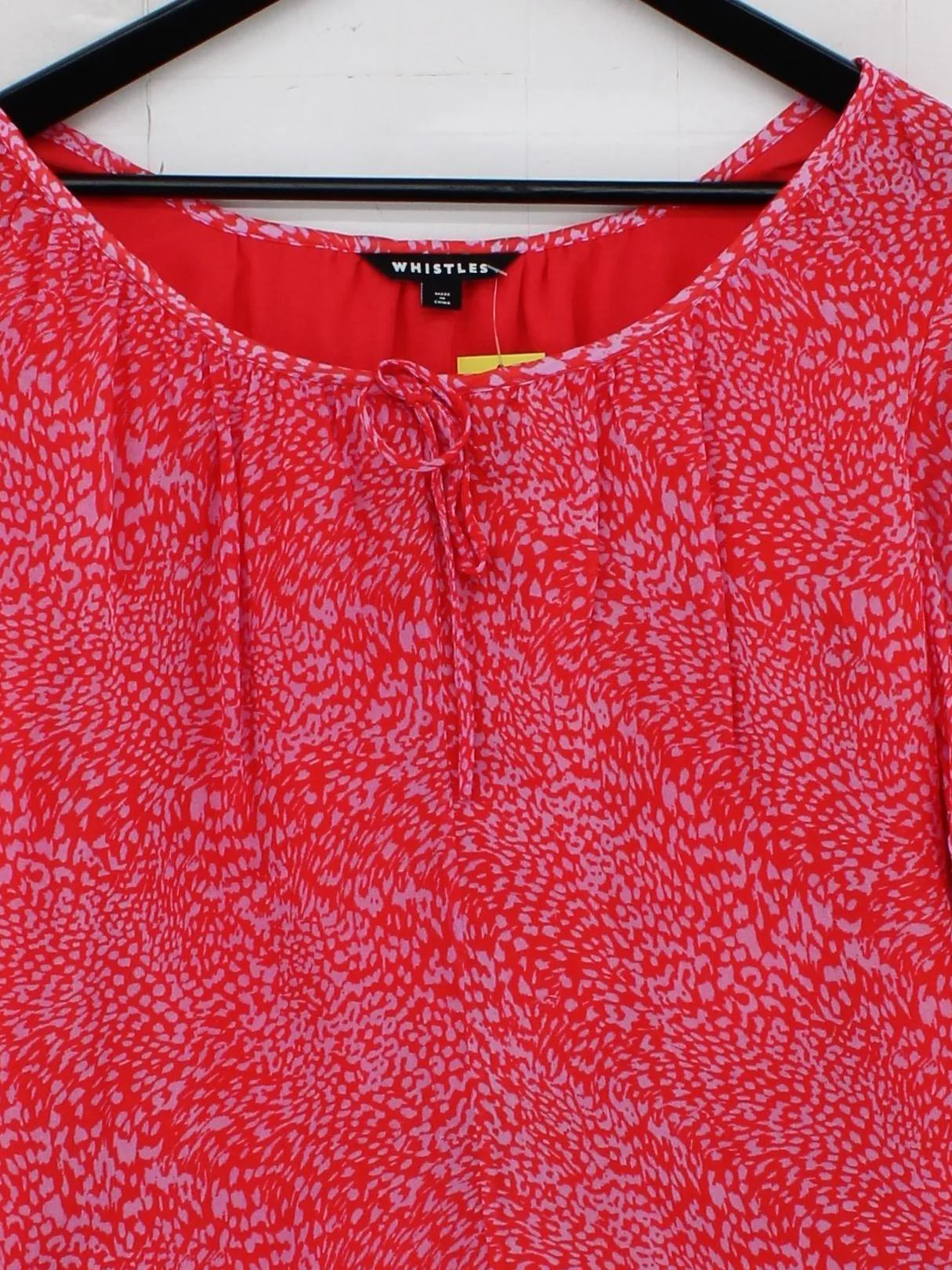 Whistles Women's Top UK 10 Red Viscose with Polyester Basic - Image 3
