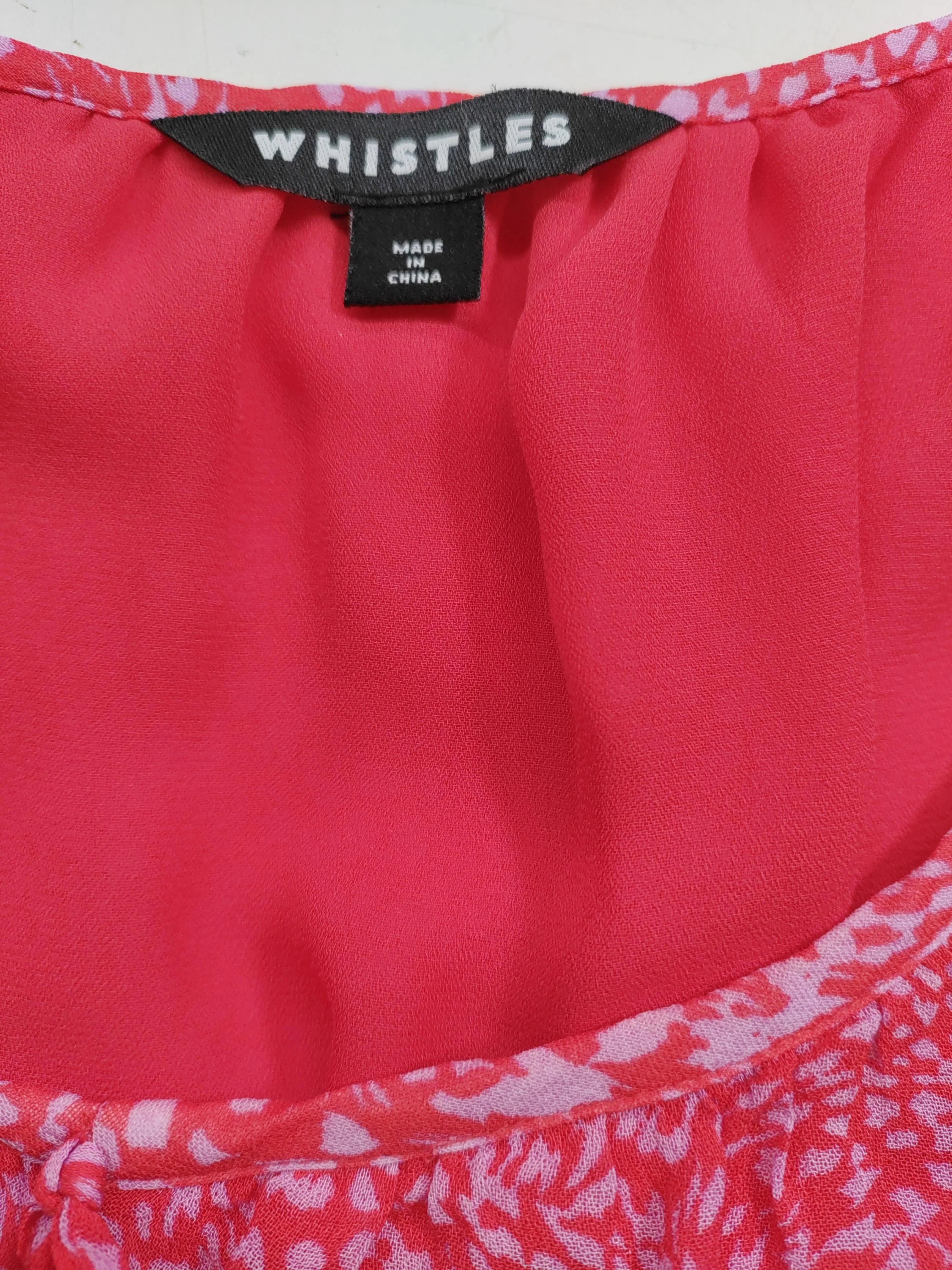 Whistles Women's Top UK 10 Red Viscose with Polyester Basic - Image 5