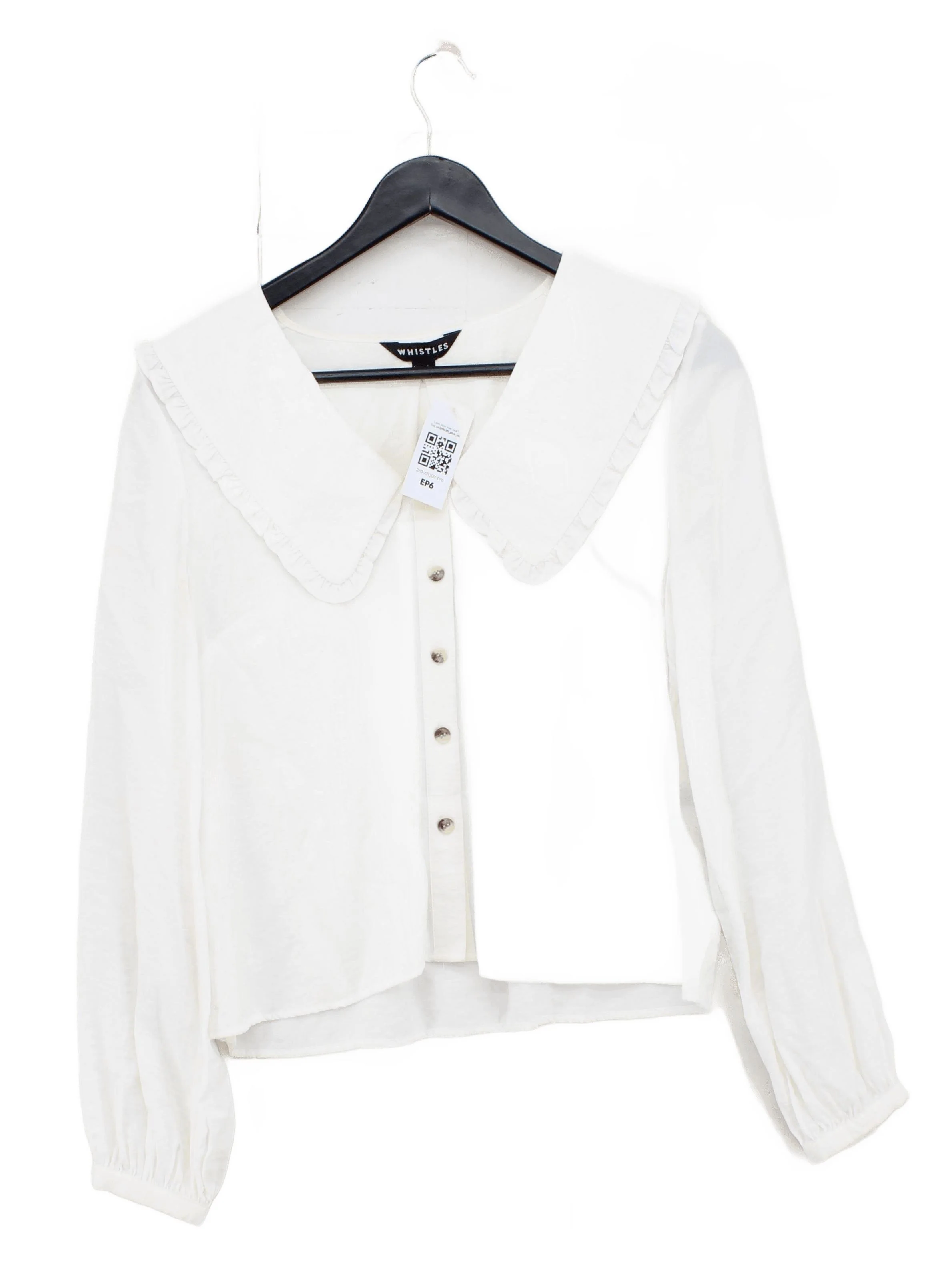 Whistles Women's Top UK 10 White Viscose with Polyamide Basic