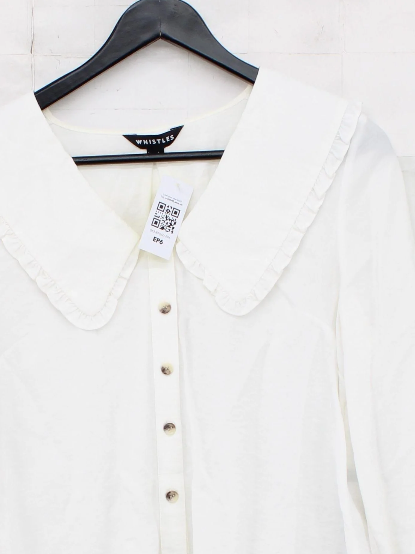 Whistles Women's Top UK 10 White Viscose with Polyamide Basic - Image 3