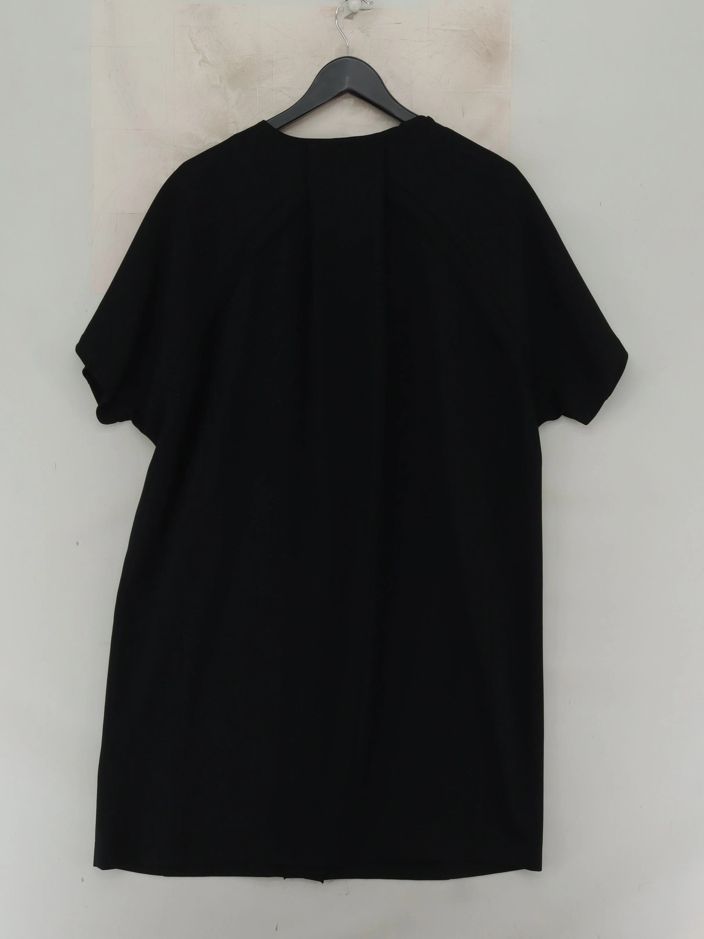 Whistles Women's Top UK 12 Black 100% Polyester Short Sleeve V-Neck Basic - Image 2