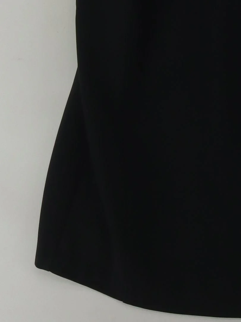 Whistles Women's Top UK 12 Black 100% Polyester Short Sleeve V-Neck Basic - Image 4