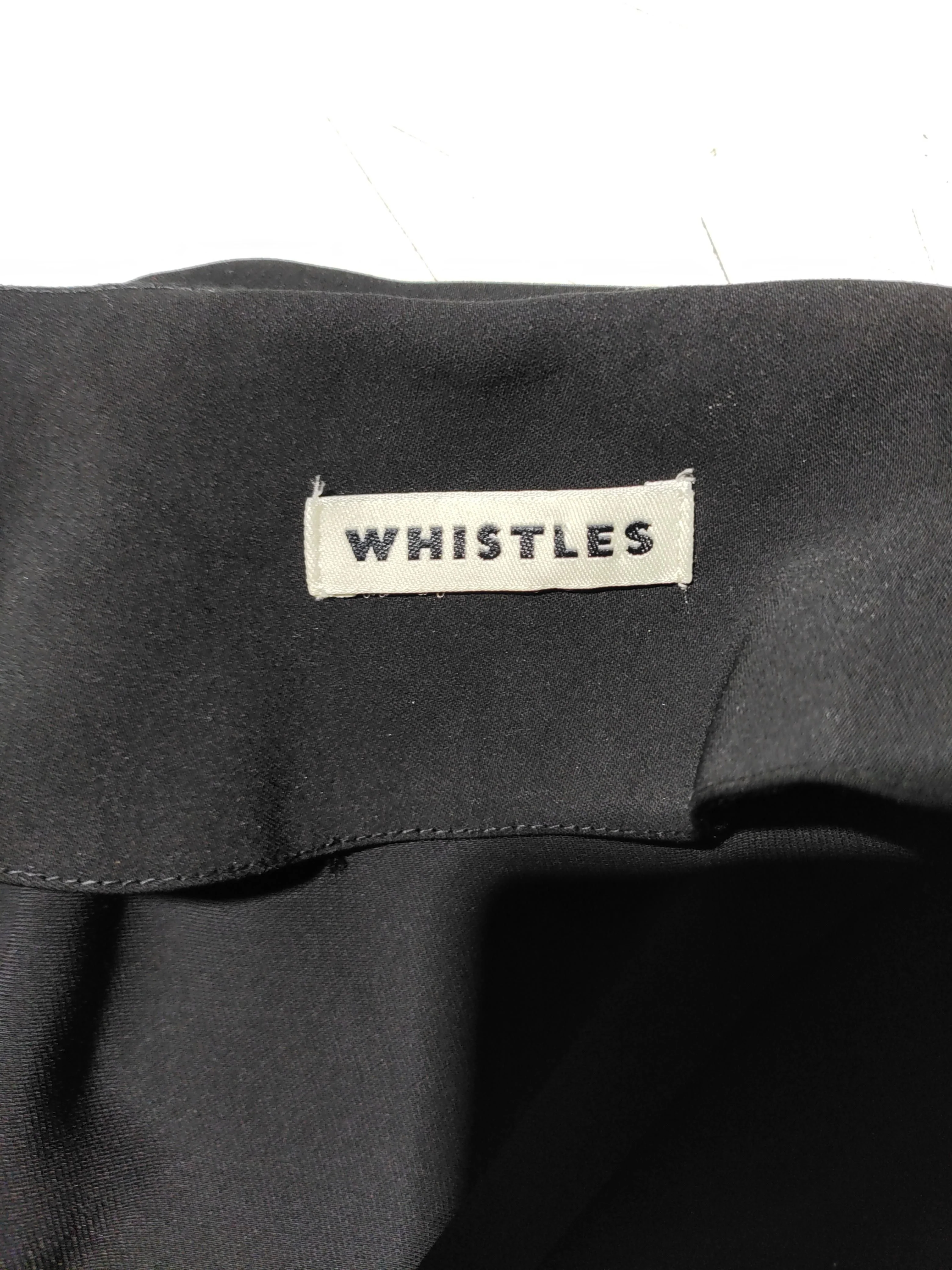 Whistles Women's Top UK 12 Black 100% Polyester Short Sleeve V-Neck Basic - Image 5